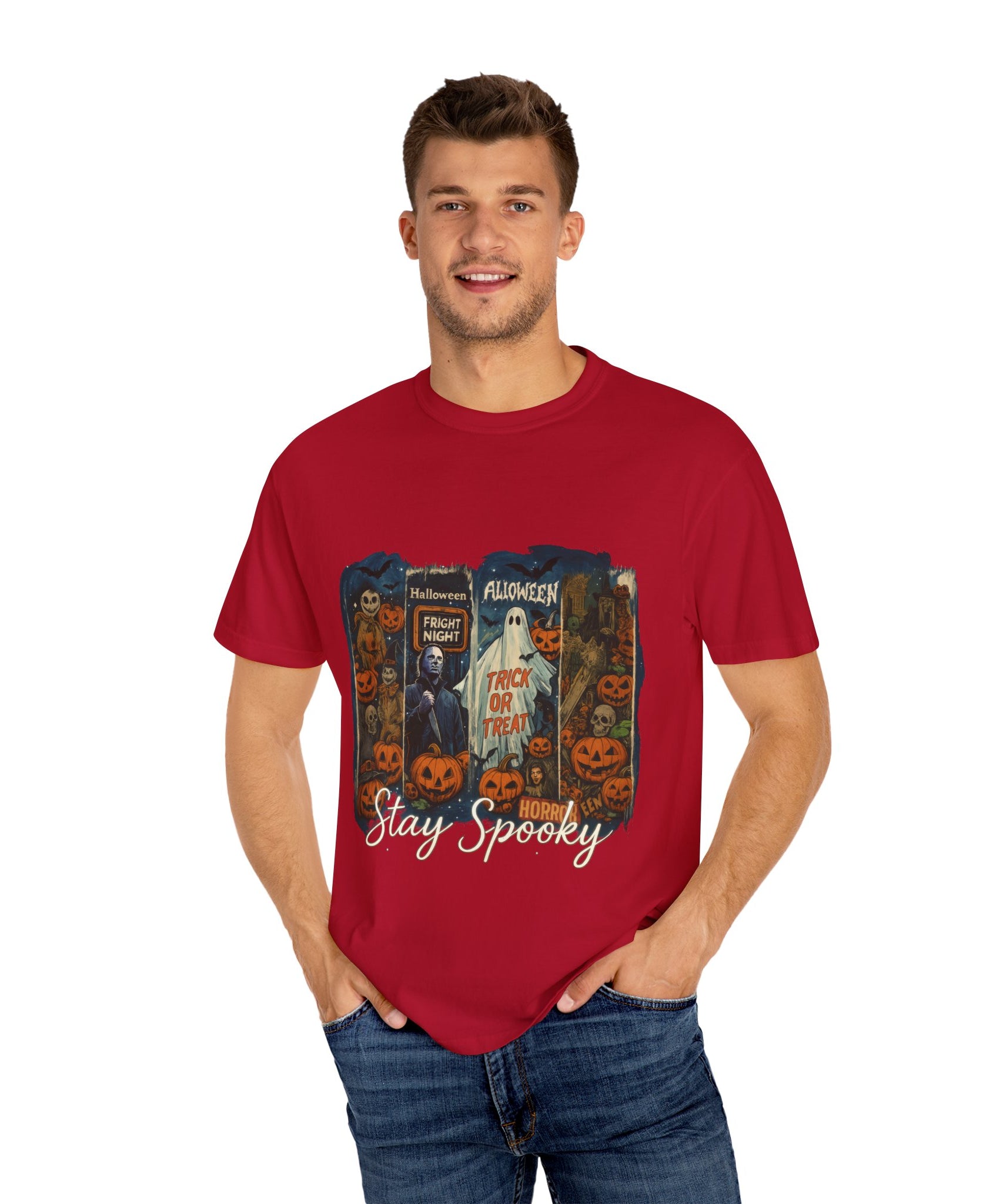 Stay Spooky Halloween Horror T-Shirt – Retro Slasher, Ghost, Pumpkins & Fright Night Design - Gallory Hive