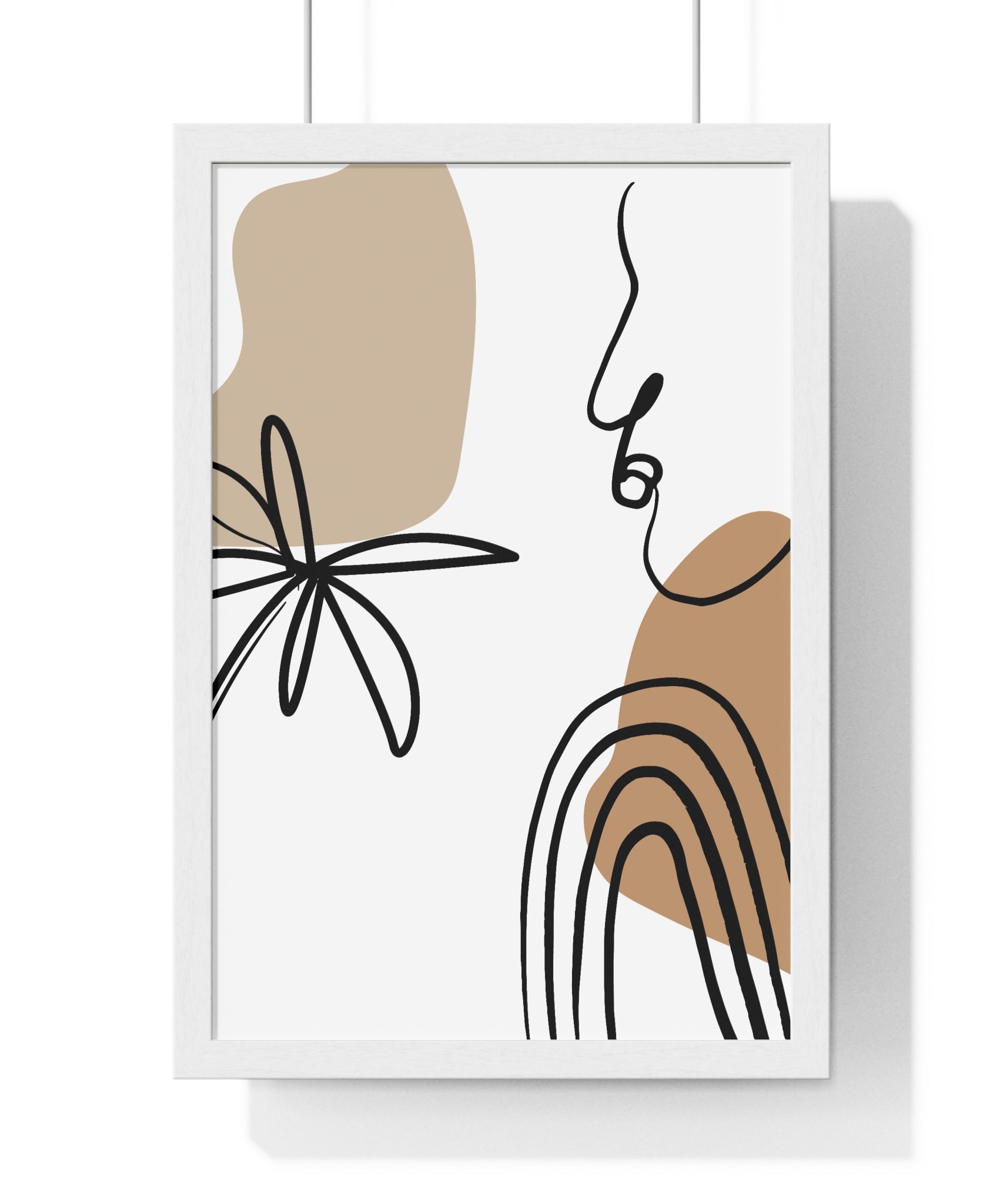 Abstract Face & Floral Art – Wooden Framed Poster | Gallory Hive