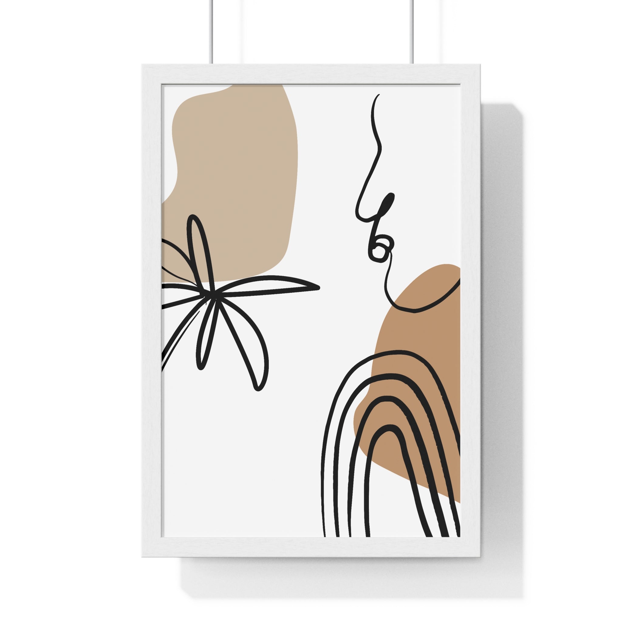 Abstract Face & Floral Art – Wooden Framed Poster | Gallory Hive