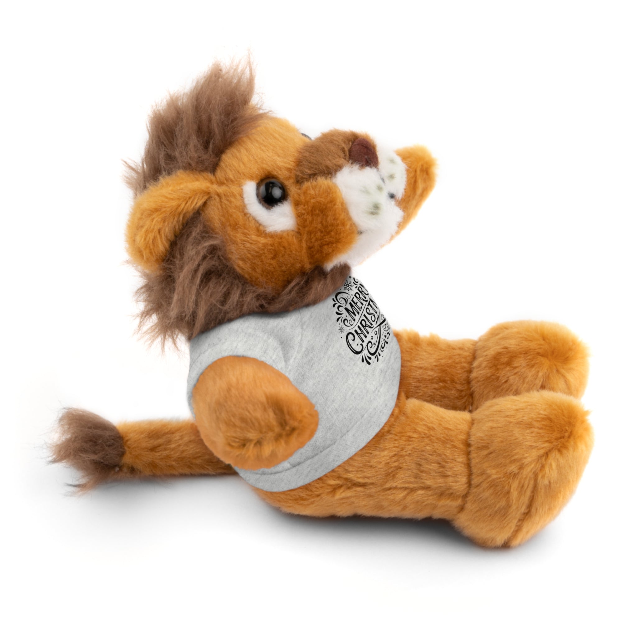 Festive Merry Christmas Stuffed Lion | Gallory Hive