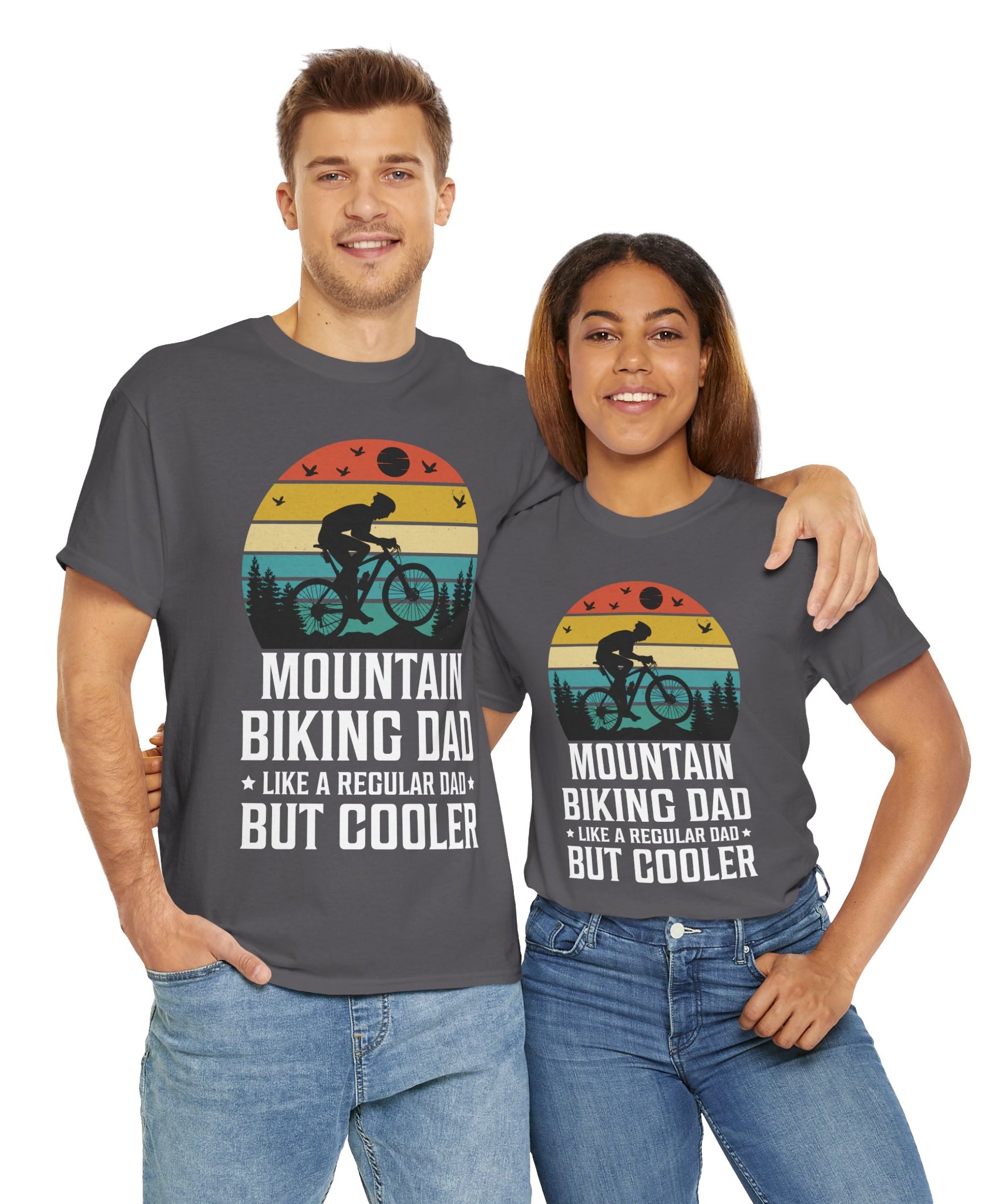 Retro Mountain Biking Dad Tee - Unique Gift Idea