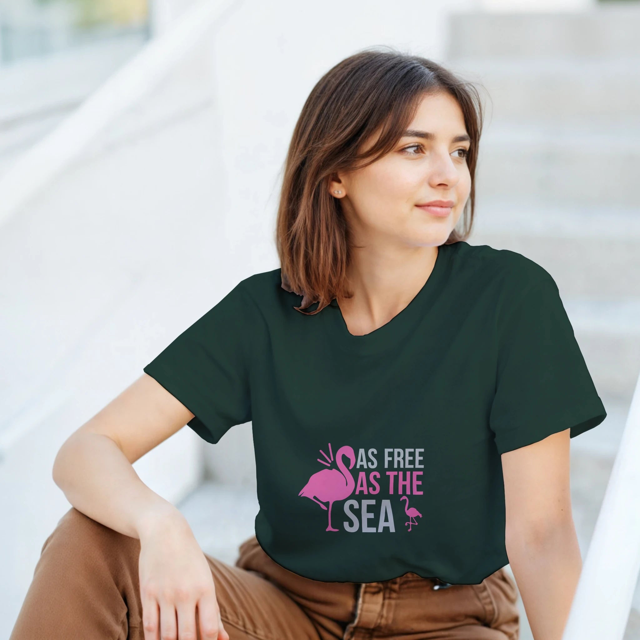 Unisex Tee – As Free As The Sea Flamingo | Gallory Hive