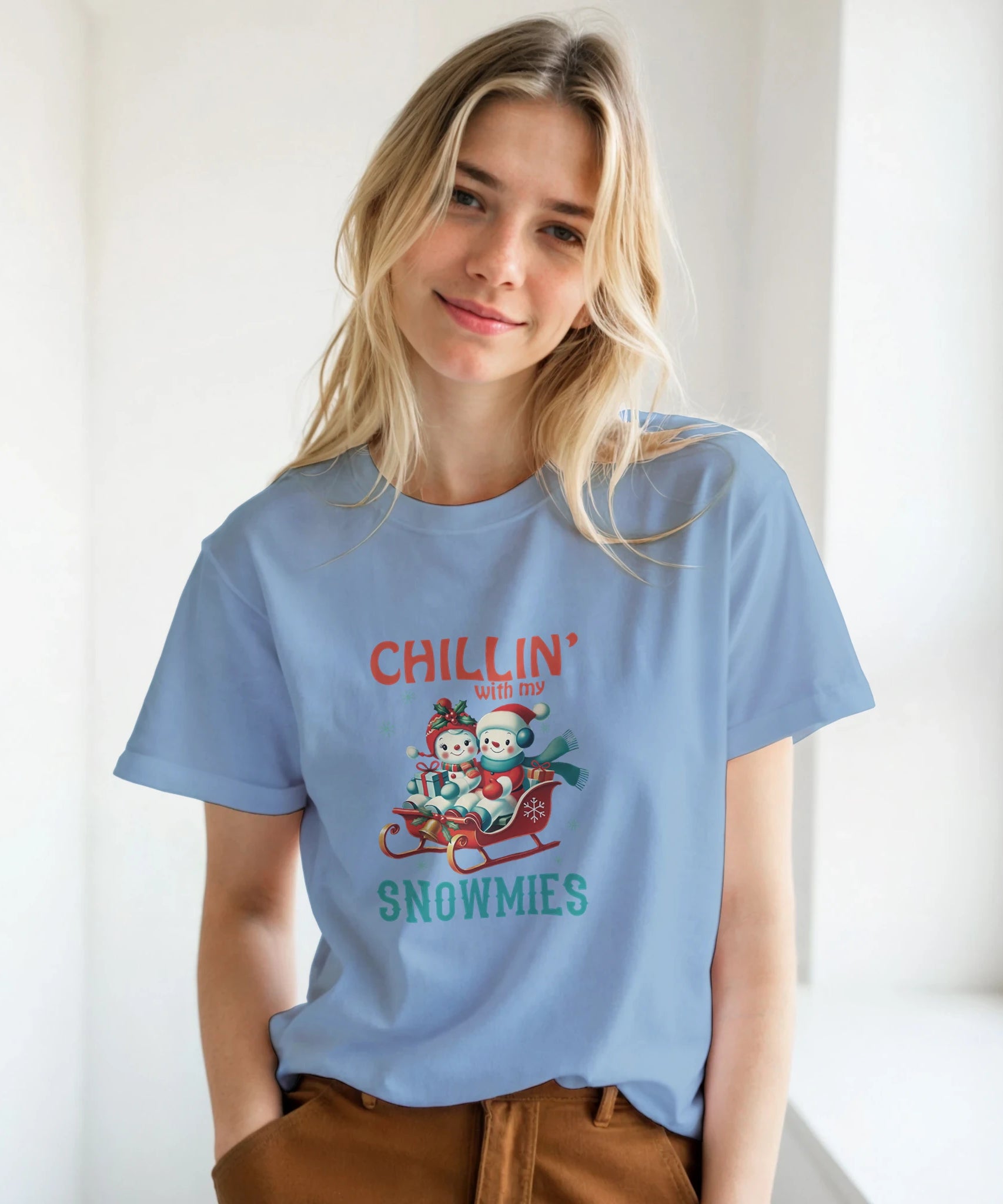 Retro Snowman Holiday Christmas T-Shirt | Gallory Hive