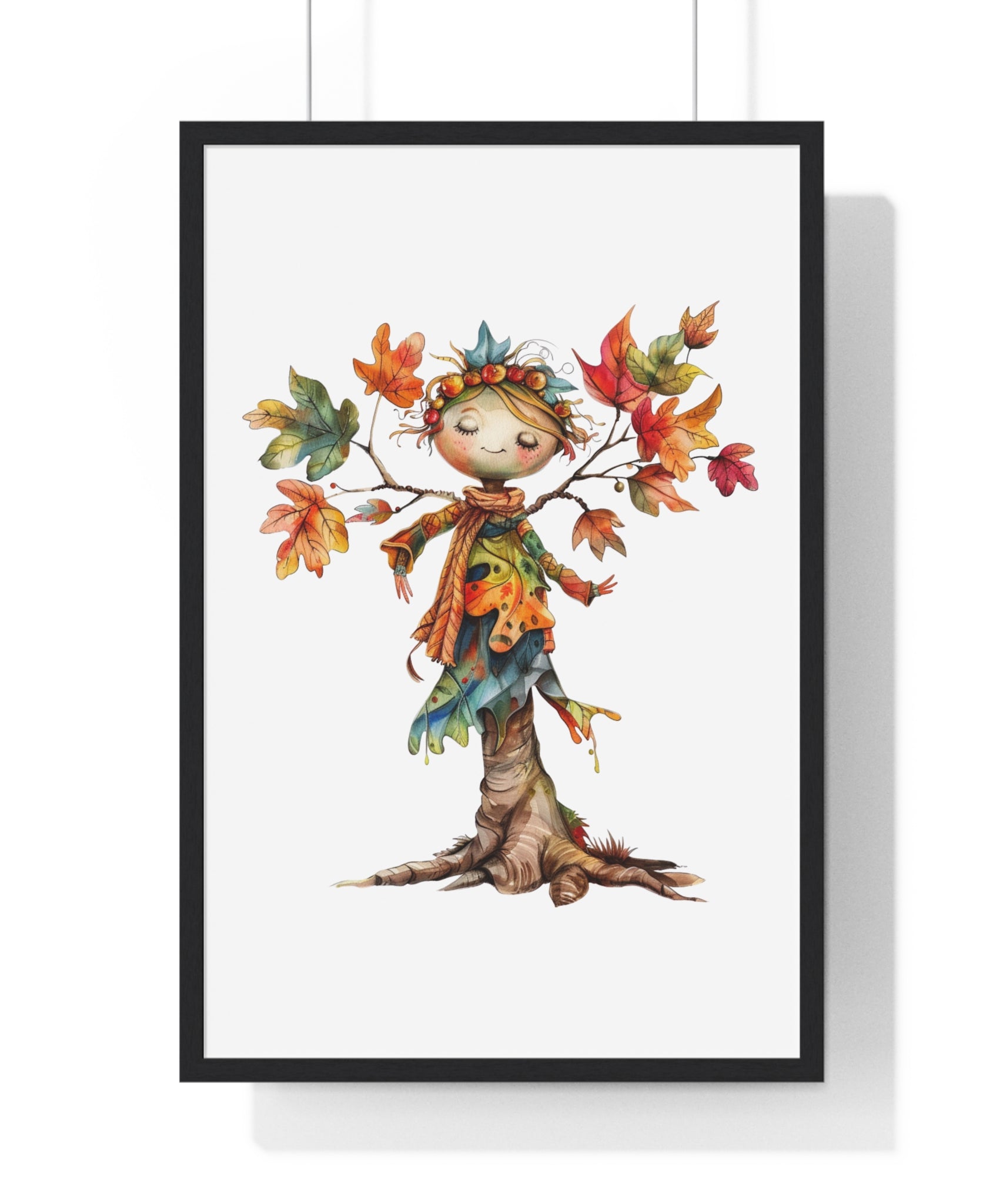 Dreamy Autumn Tree Spirit Wooden Framed Wall Art
