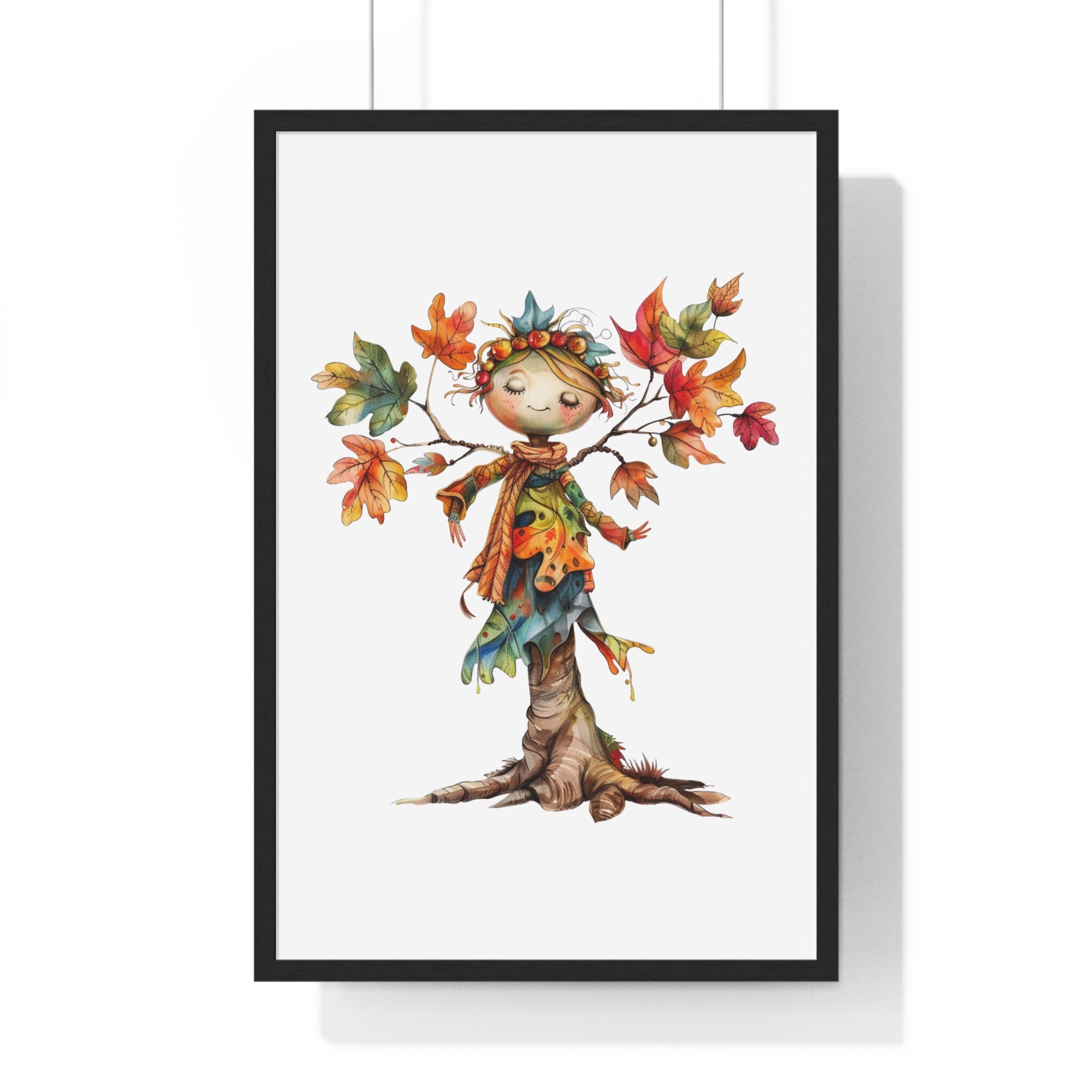 Dreamy Autumn Tree Spirit Wooden Framed Wall Art