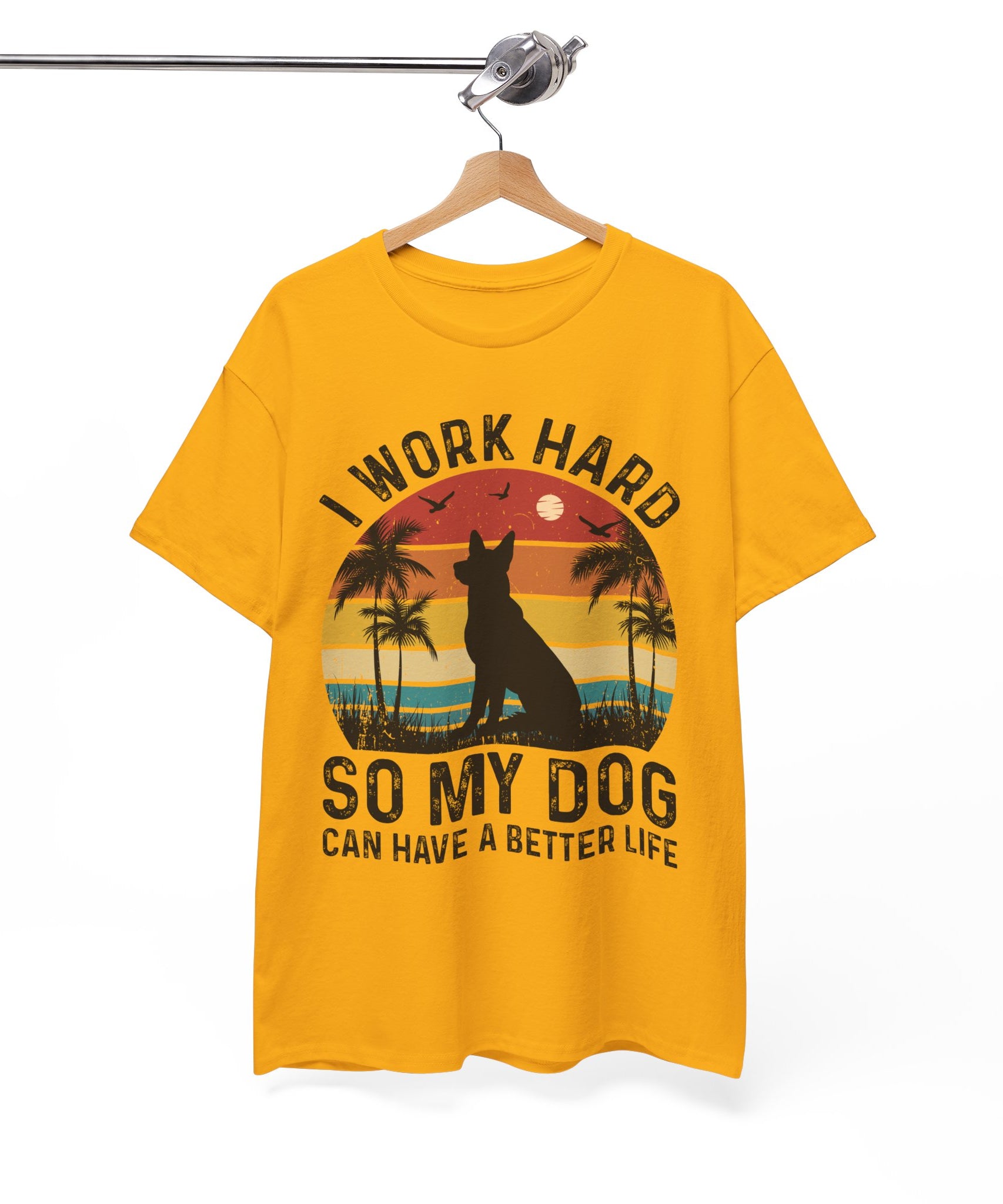 Retro Dog Lover Tee - Work Hard for My Pet