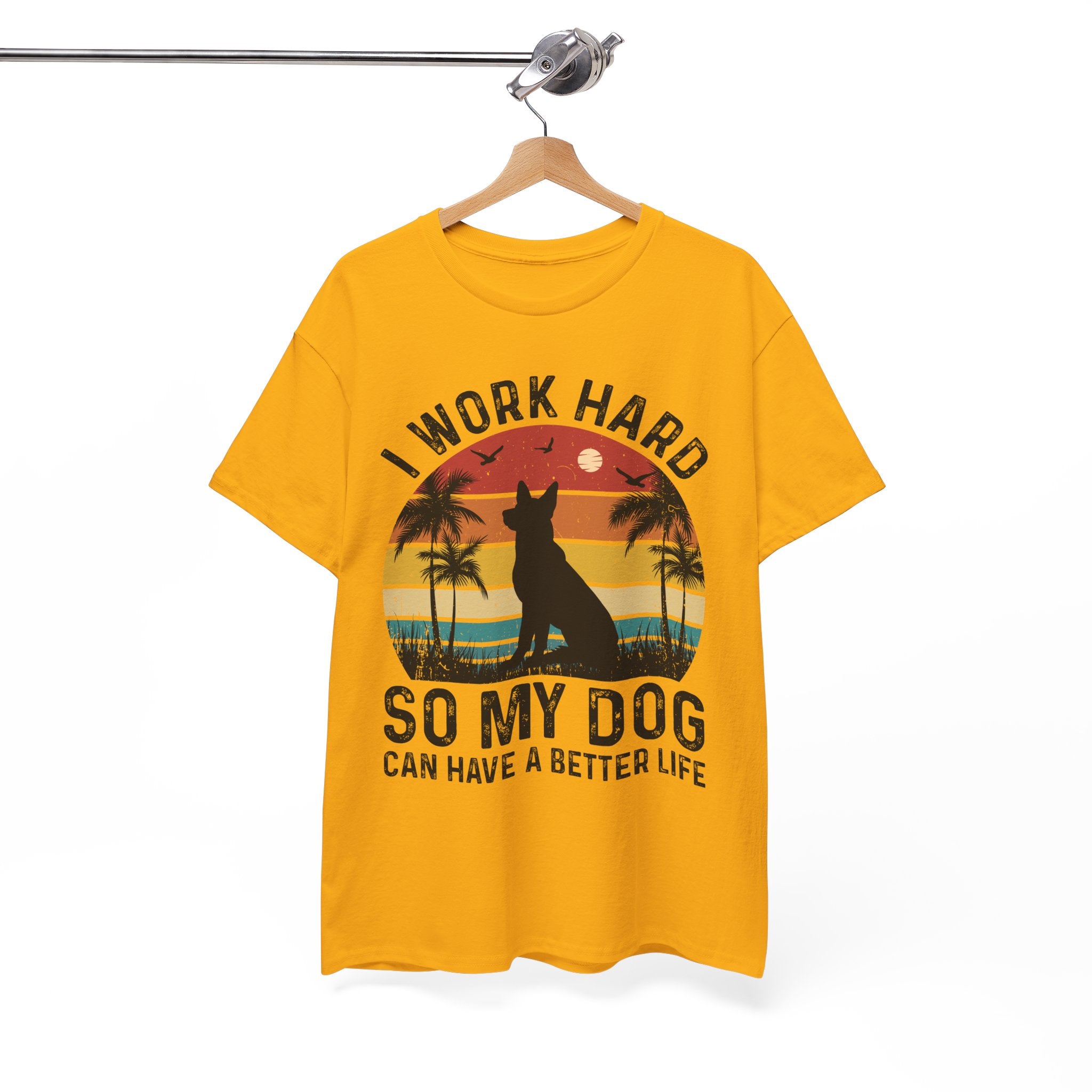 Retro Dog Lover Tee - Work Hard for My Pet