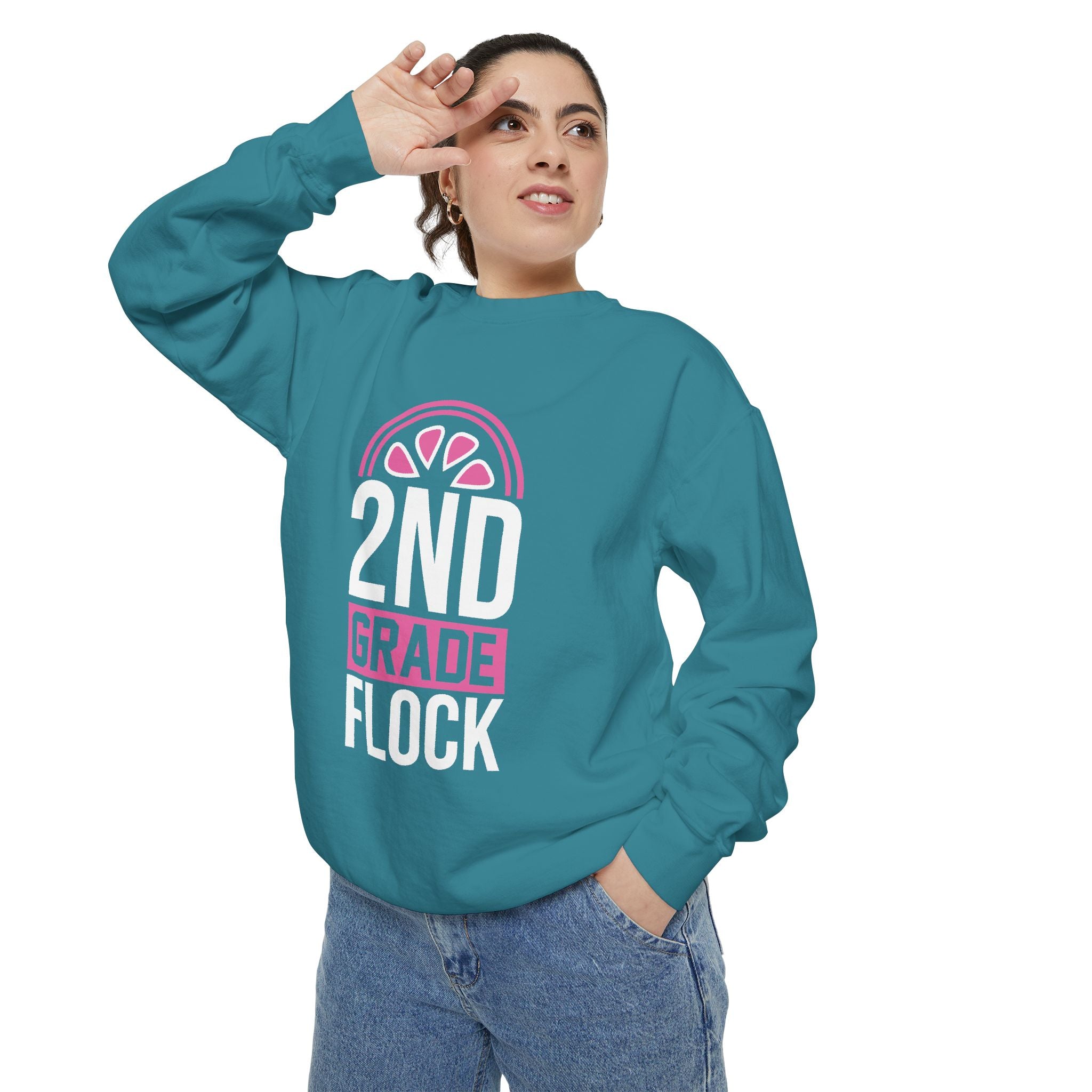 Unisex 2nd Grade Flock Sweatshirt | Perfect for Teachers, Back to School, Classroom, Gift for Kids, Cozy Style