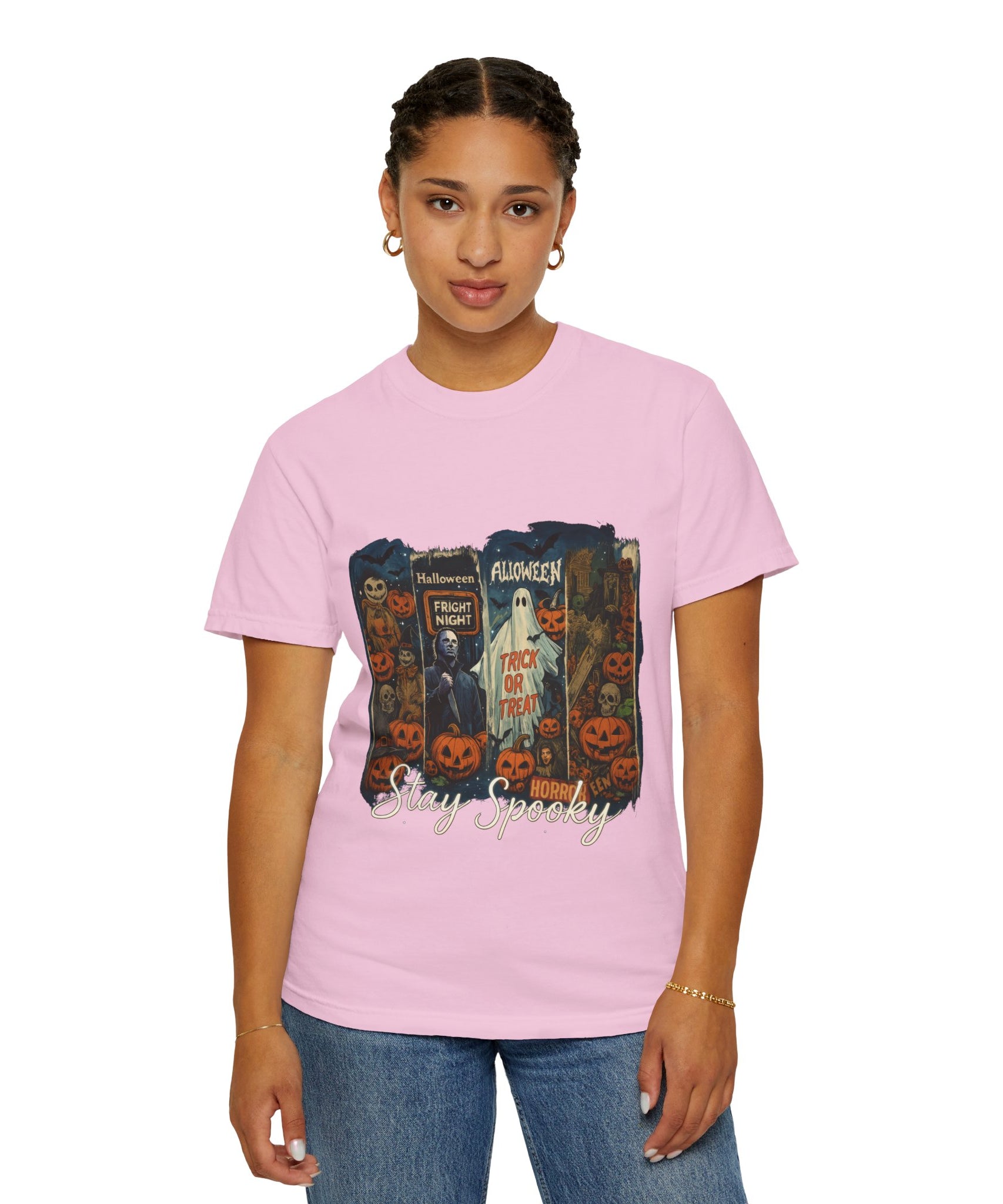 Stay Spooky Halloween Horror T-Shirt – Retro Slasher, Ghost, Pumpkins & Fright Night Design - Gallory Hive
