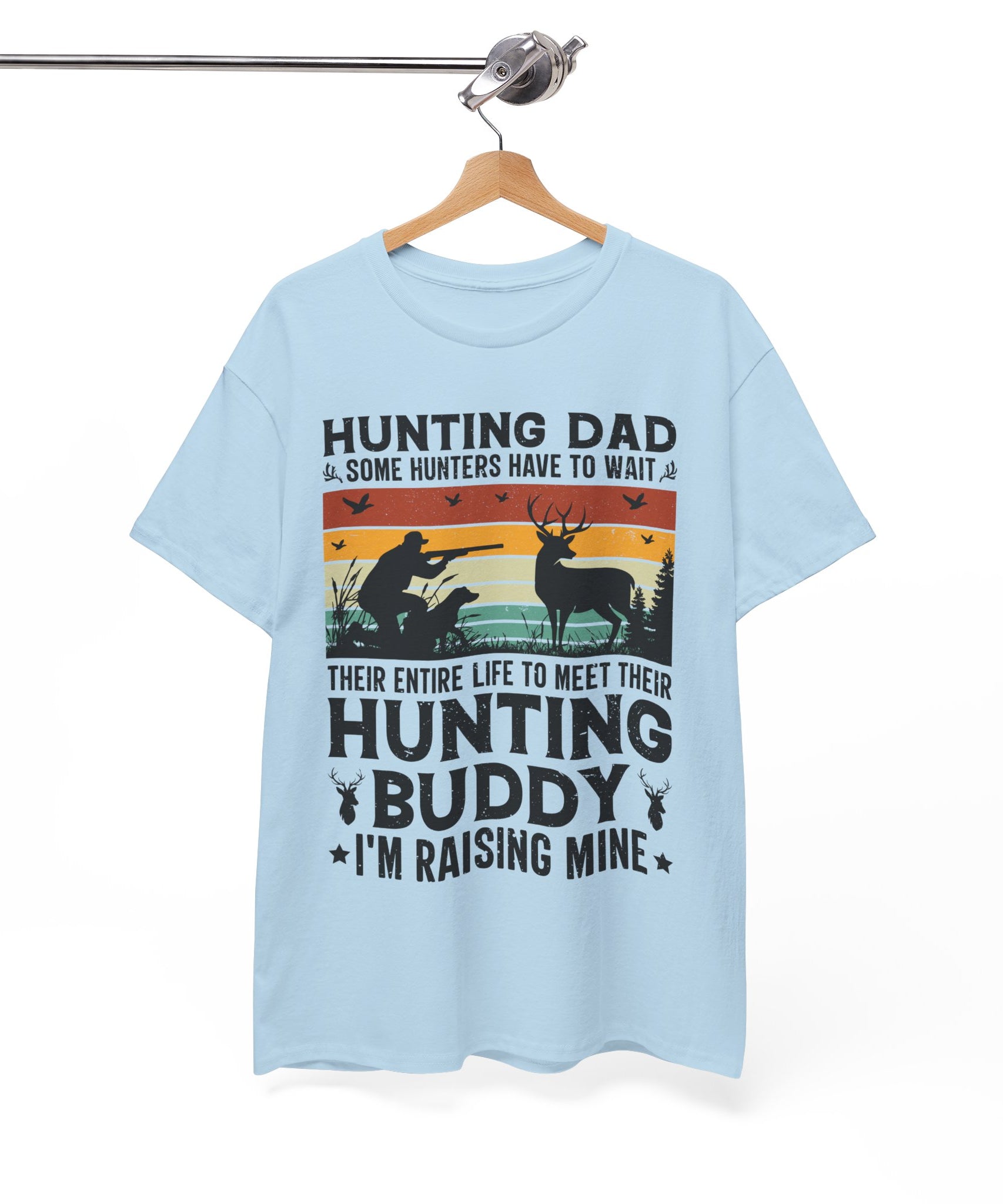 Retro Hunter Tee – Dog, Deer & Rifle Scene