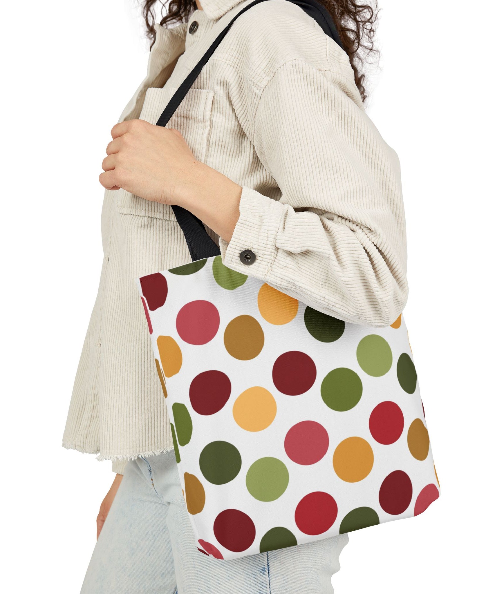 Colorful Polka Dot Canvas Tote Bag | Gallory Hive