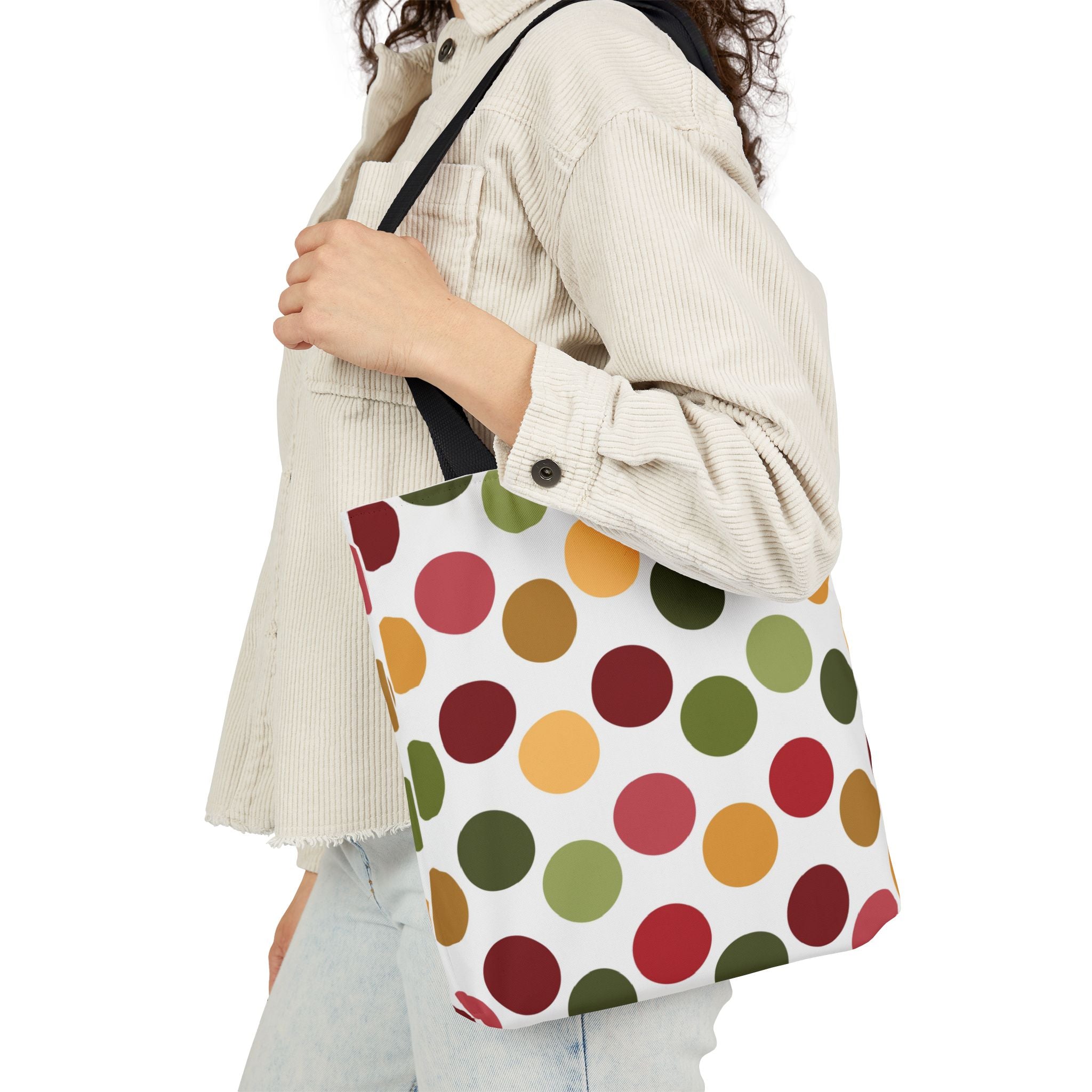 Colorful Polka Dot Canvas Tote Bag | Gallory Hive