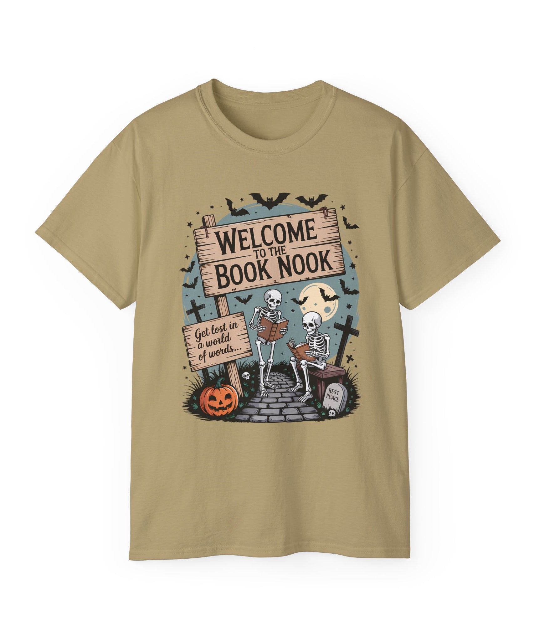 Welcome Book Nook Halloween Skeleton Tee