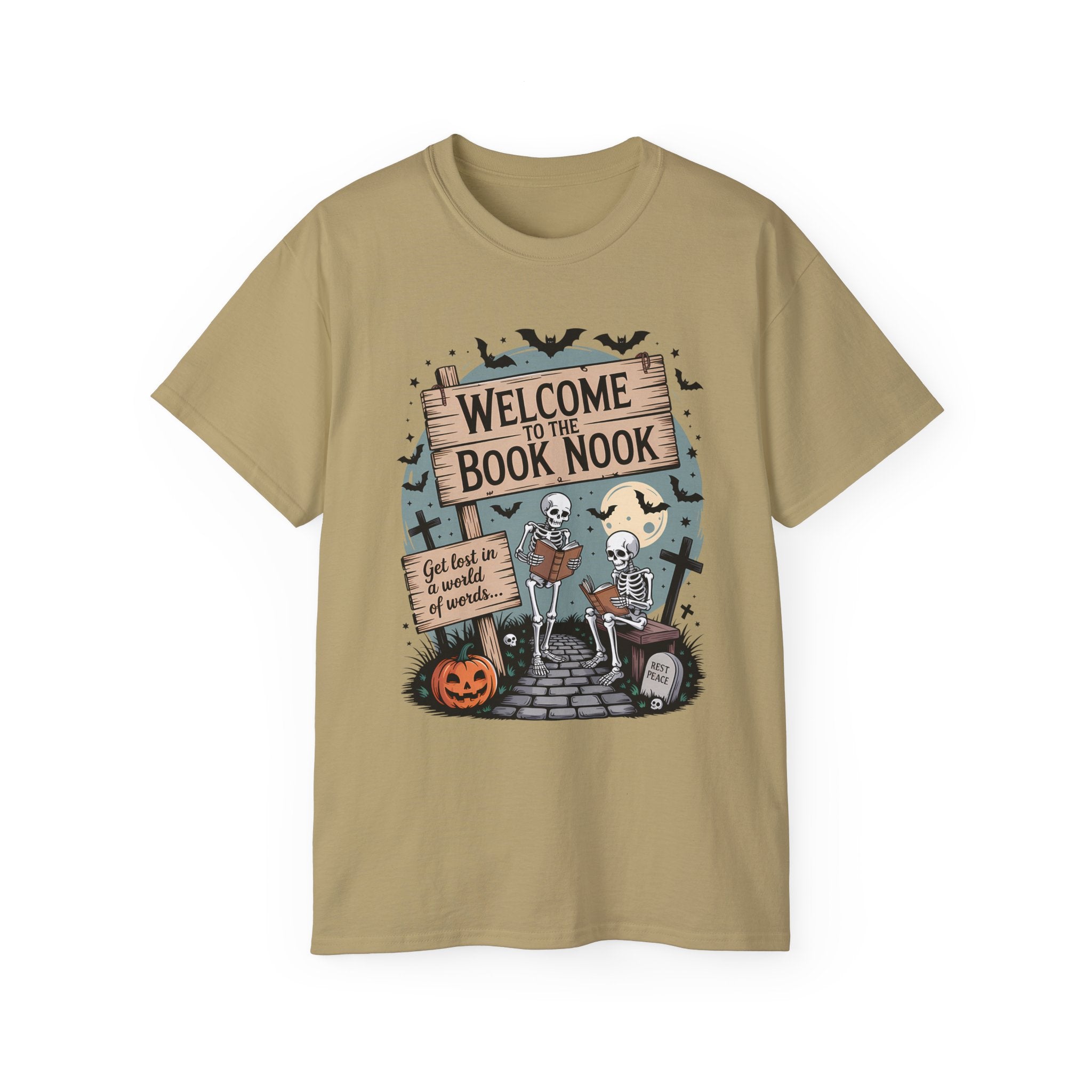 Welcome Book Nook Halloween Skeleton Tee