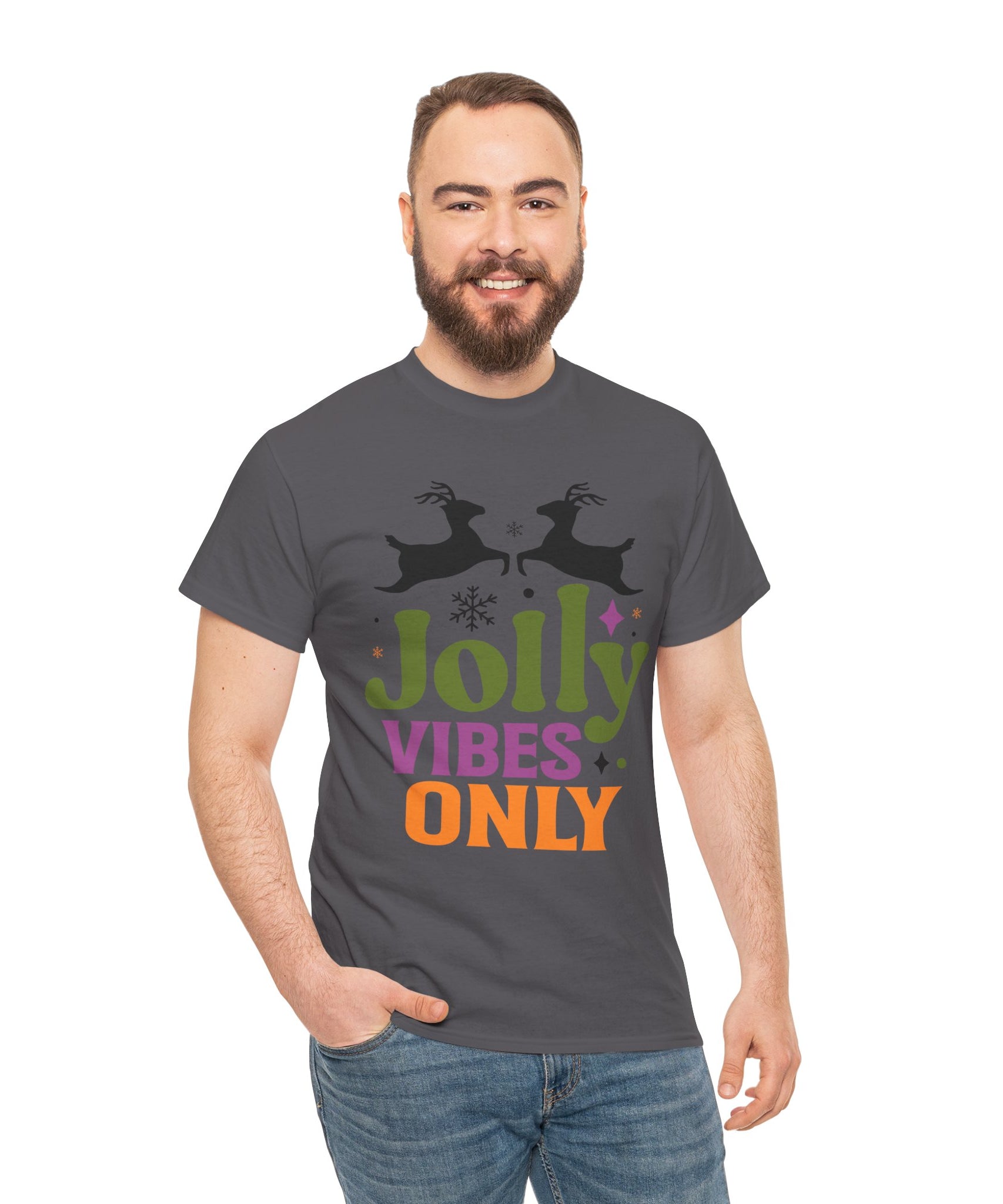 Jolly Vibes Only Retro Christmas Tee | Gallory Hive