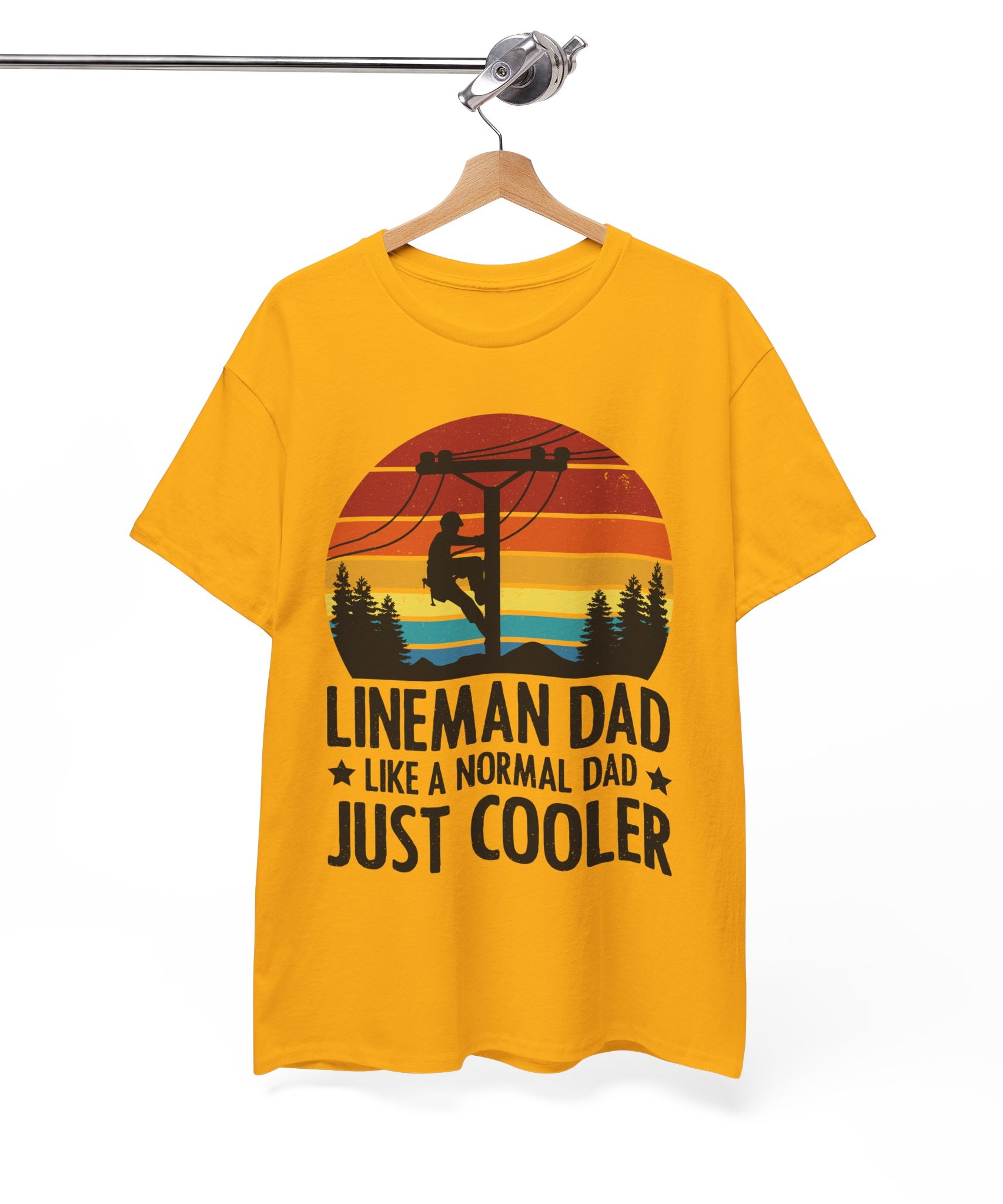 Lineman Tee – Bold Sunset & Power Lines