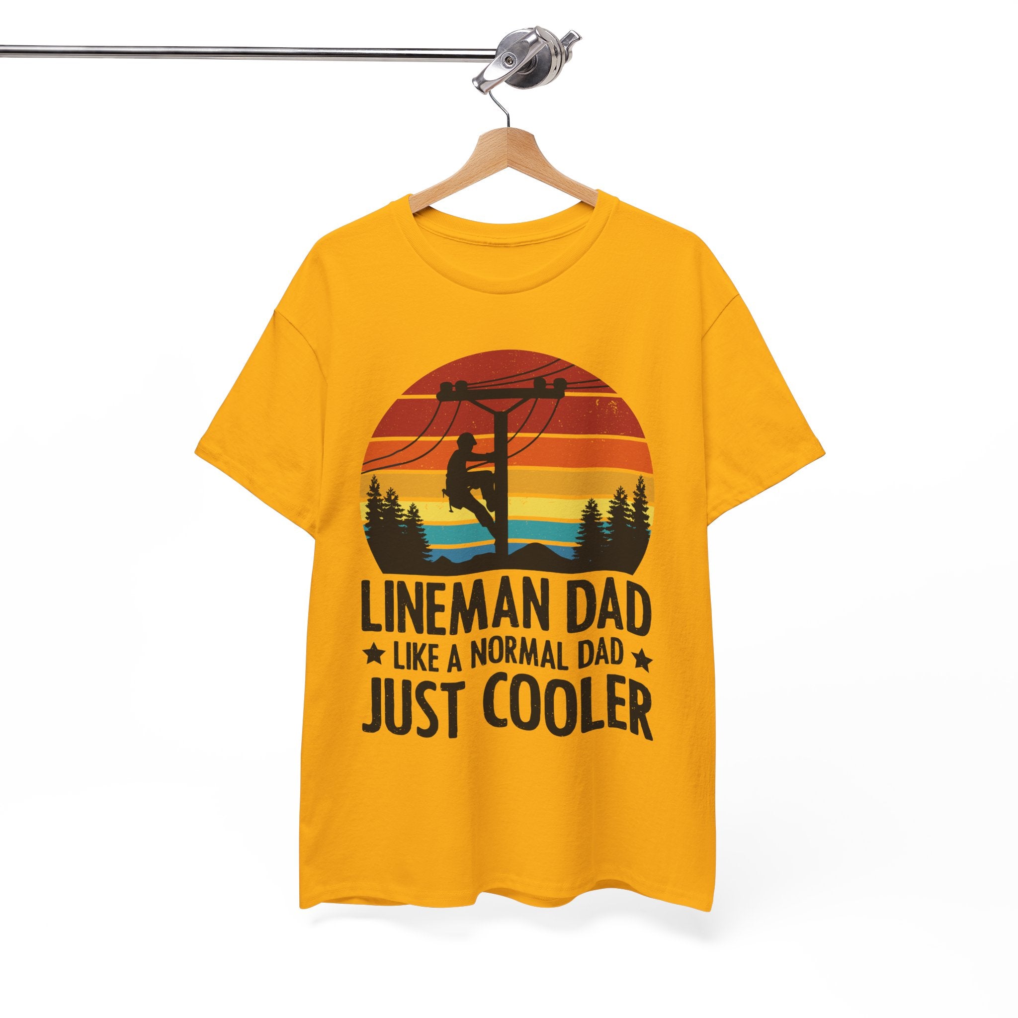 Lineman Tee – Bold Sunset & Power Lines