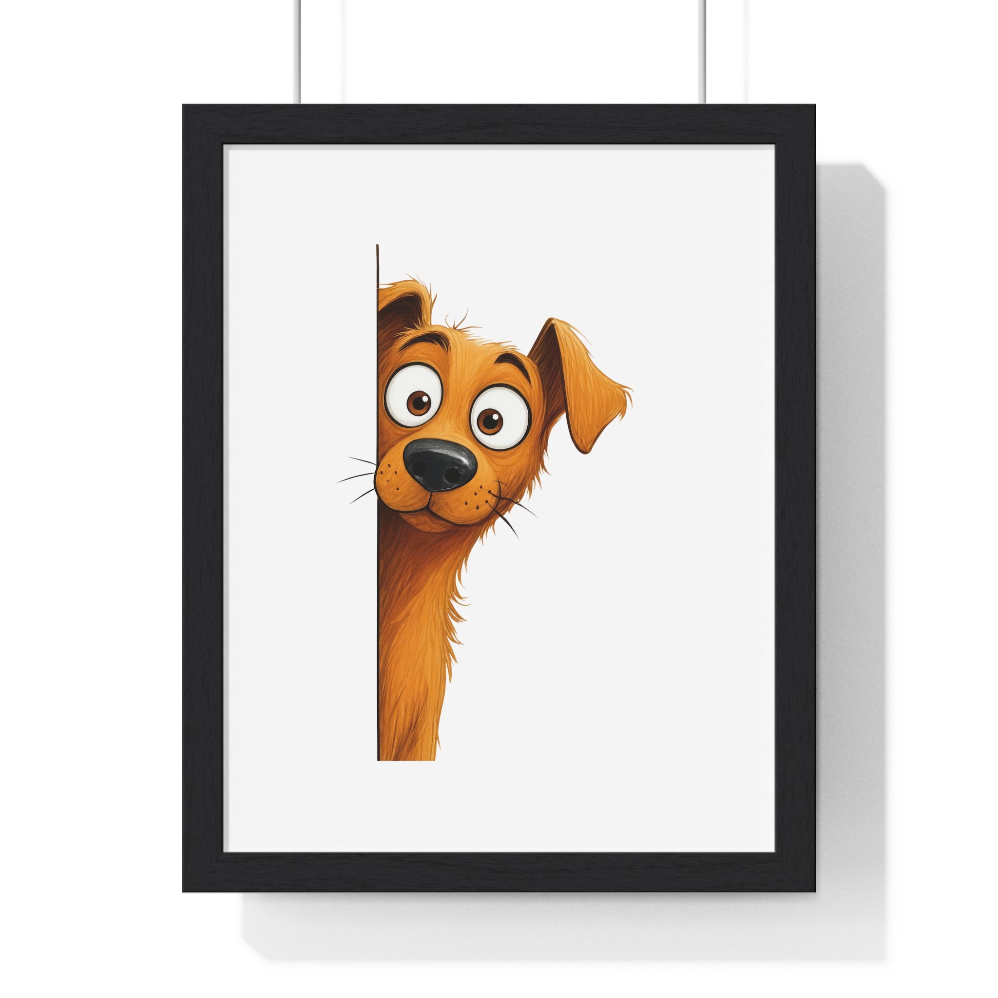 Wall Peek Pup Wooden Frame – Playful Dog Art for Pet Lovers & Cozy Corners