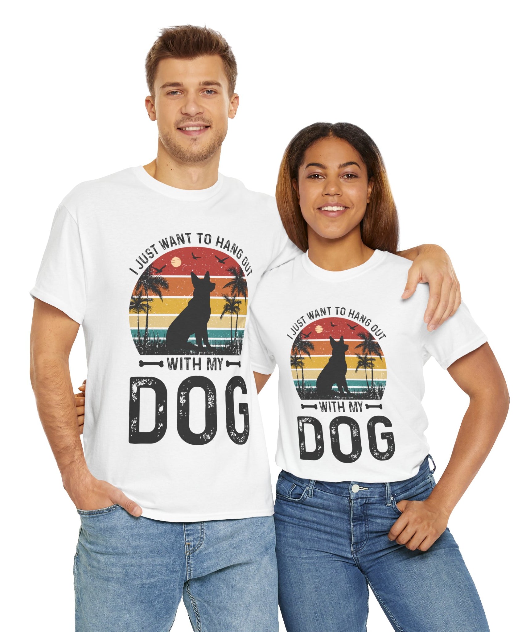 Retro Dog T-Shirt - Beach Hangout Design