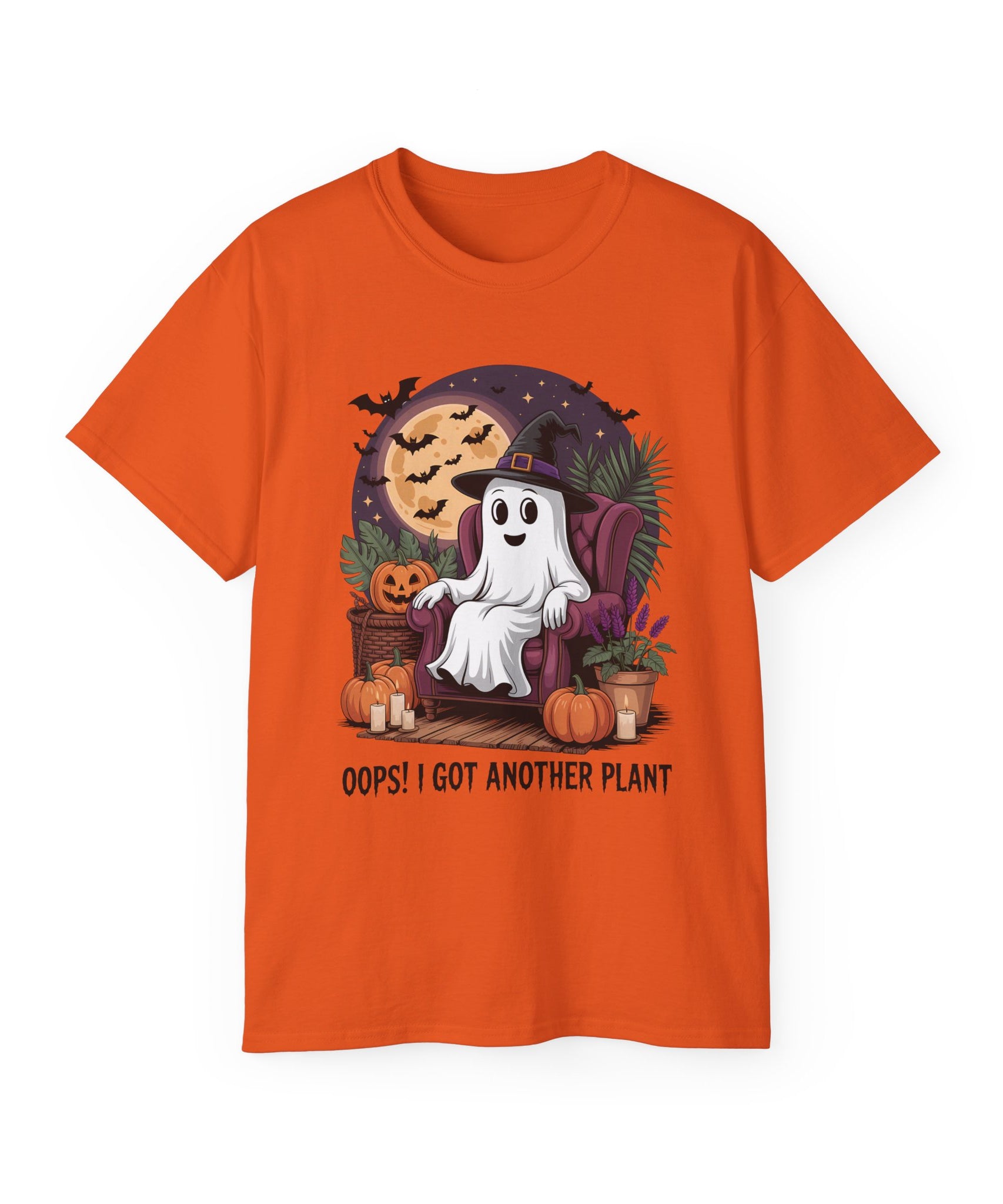 Halloween Plant Ghost Tee - Spooky Witch Design | Gallory Hive
