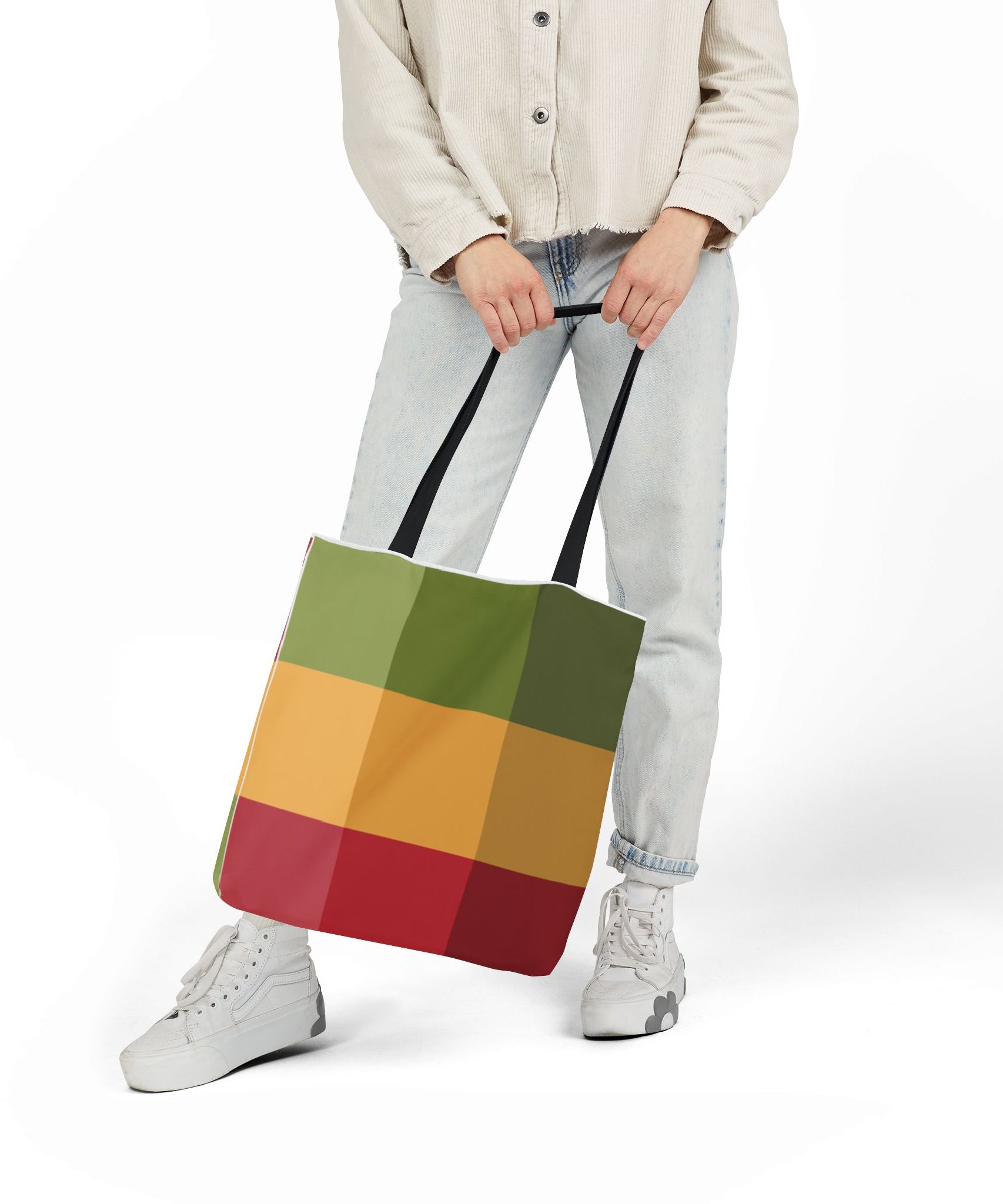 Colorful Geometric Square Pattern Tote Bag