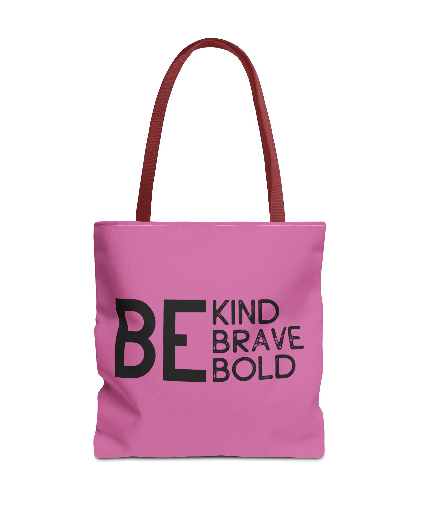 Inspirational Tote Bag - Be Kind Brave Bold - Eco-Friendly Carryall - Light Pink