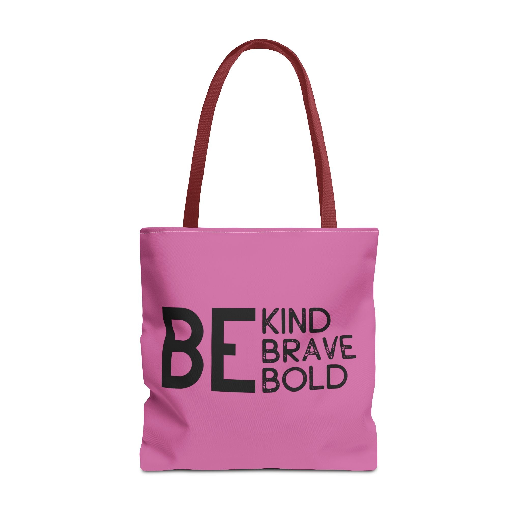 Inspirational Tote Bag - Be Kind Brave Bold - Eco-Friendly Carryall - Light Pink