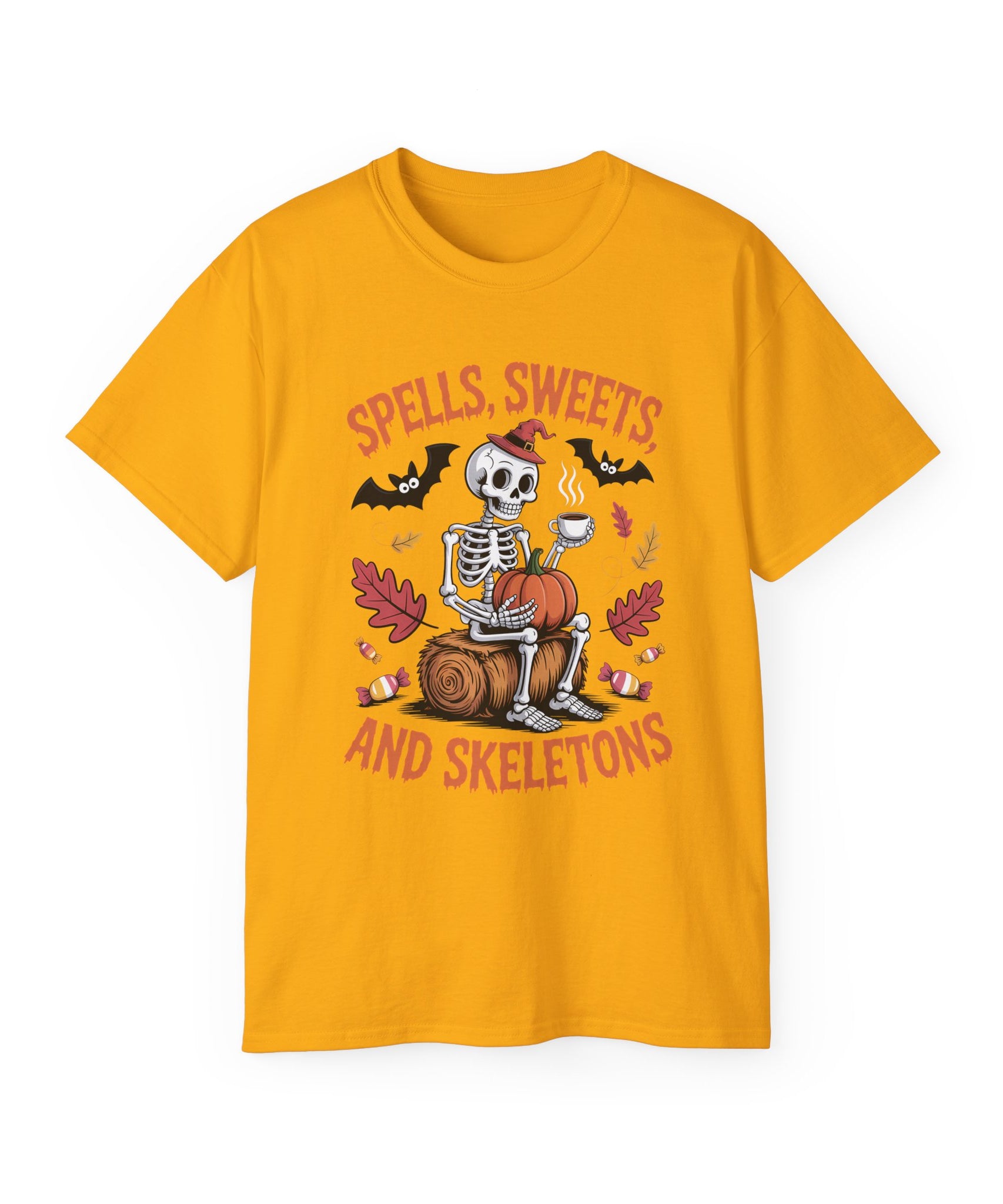 Cute Skeleton Witch Halloween T-Shirt | Gallory Hive