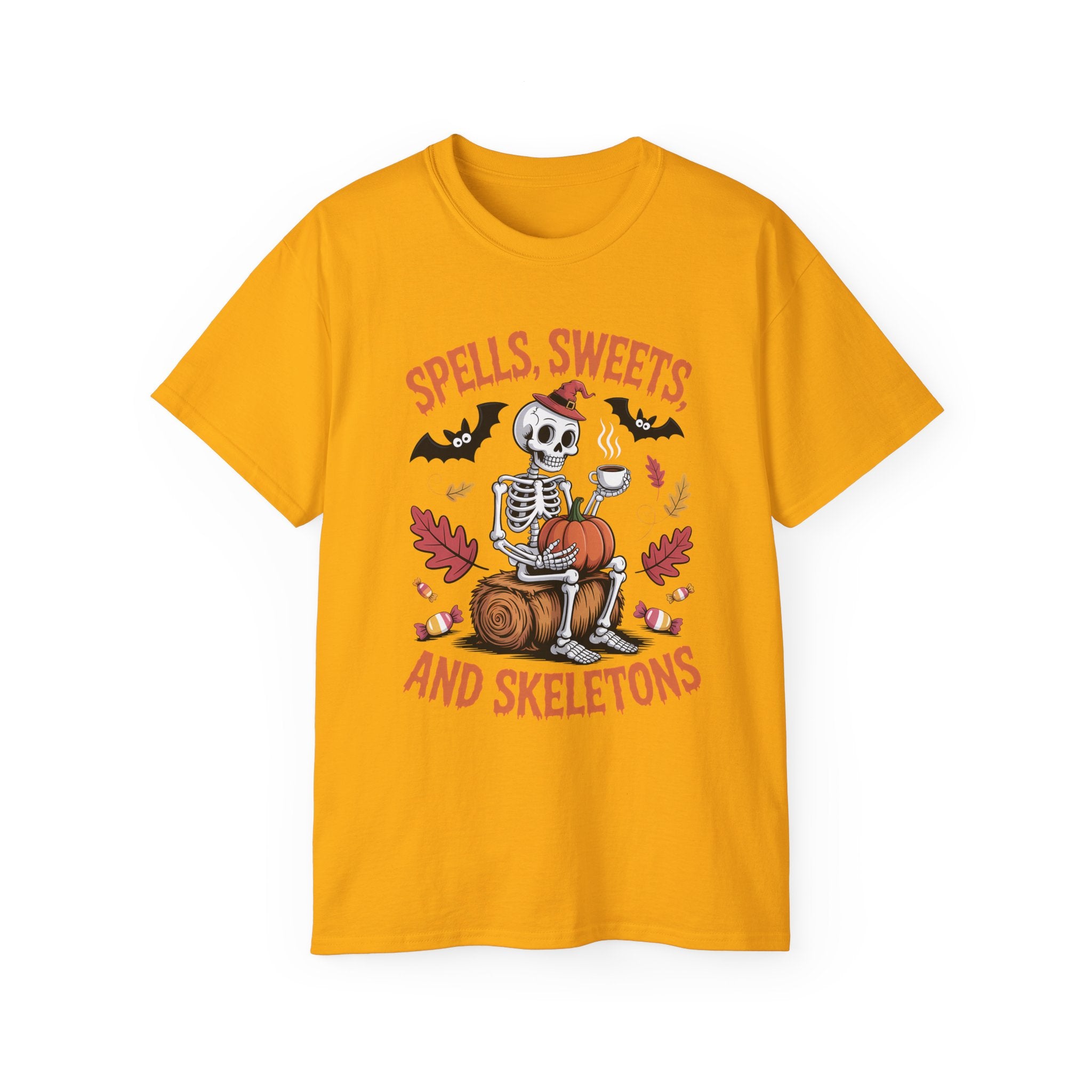 Cute Skeleton Witch Halloween T-Shirt | Gallory Hive