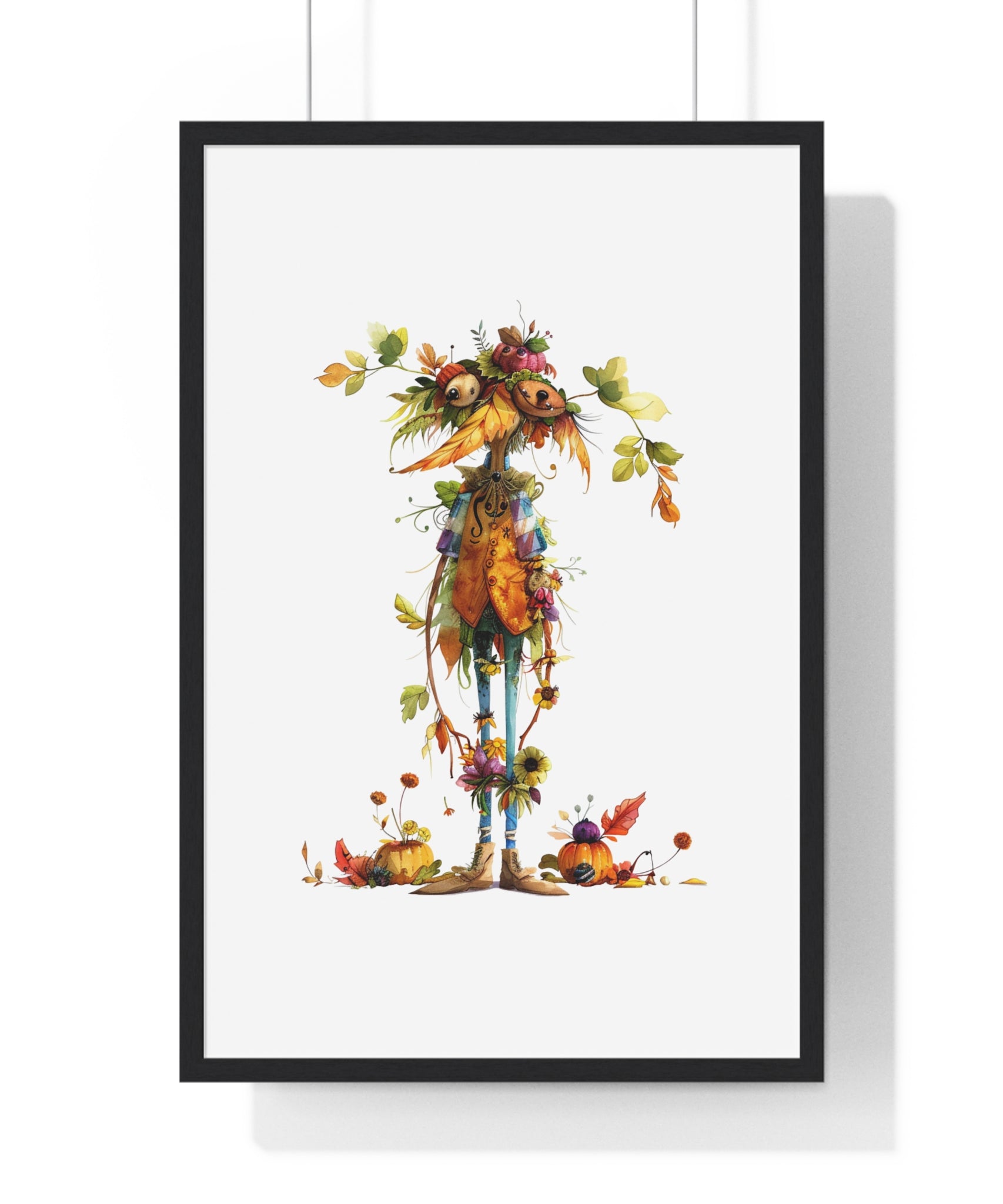 Pumpkin Parade – Whimsical Autumn Wooden Framed Wall Art