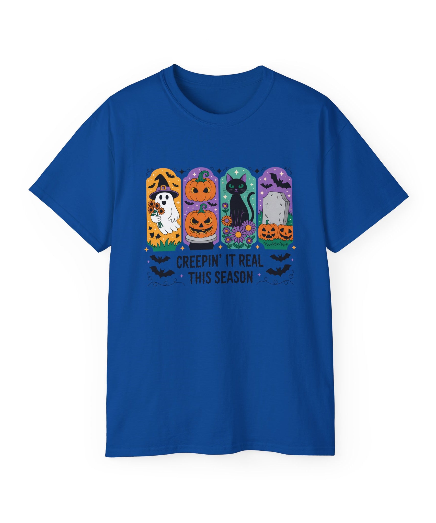 Halloween Vibes Ghost & Pumpkin Tee