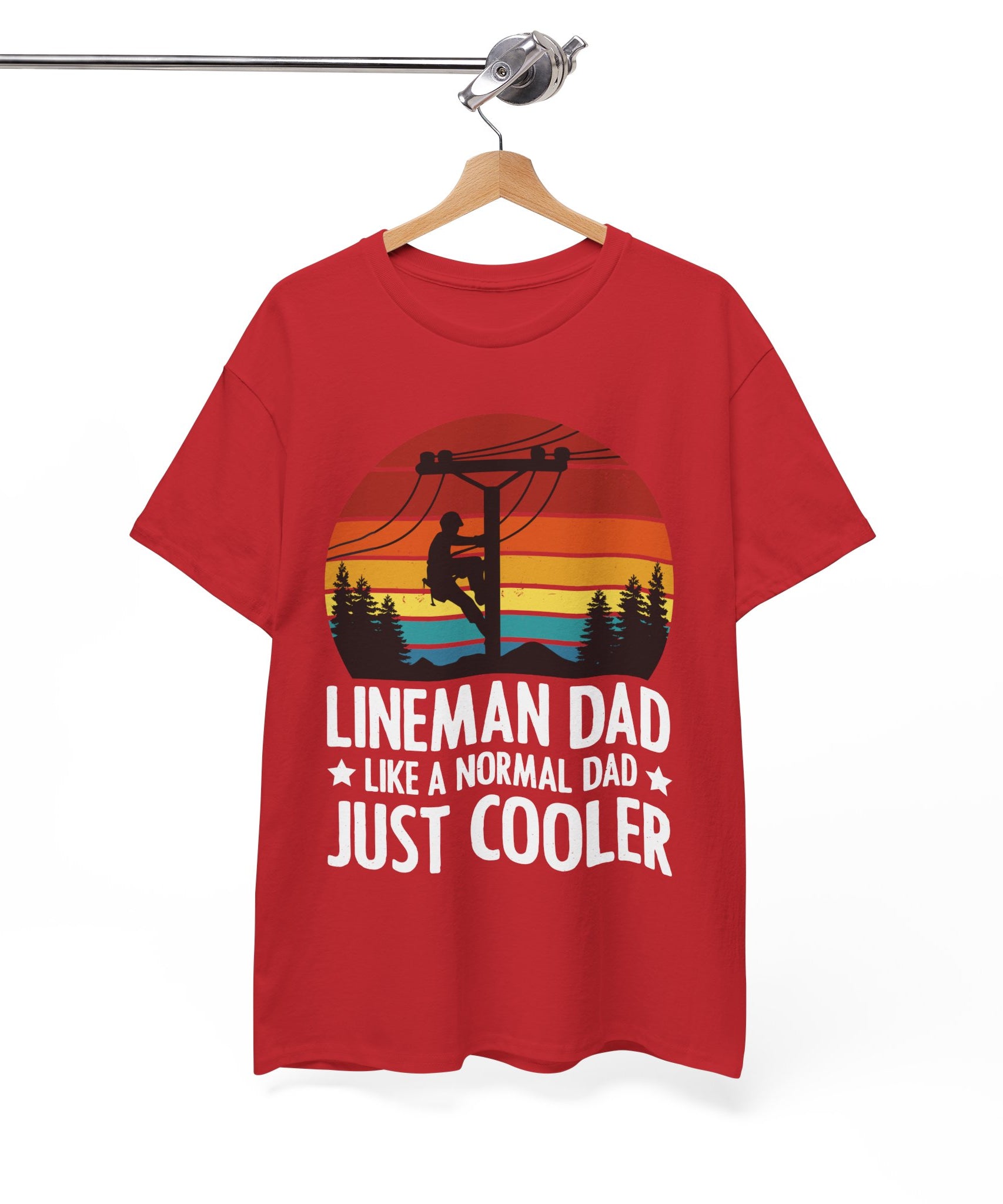 Lineman Tee – Bold Sunset & Power Lines | Gallory Hive