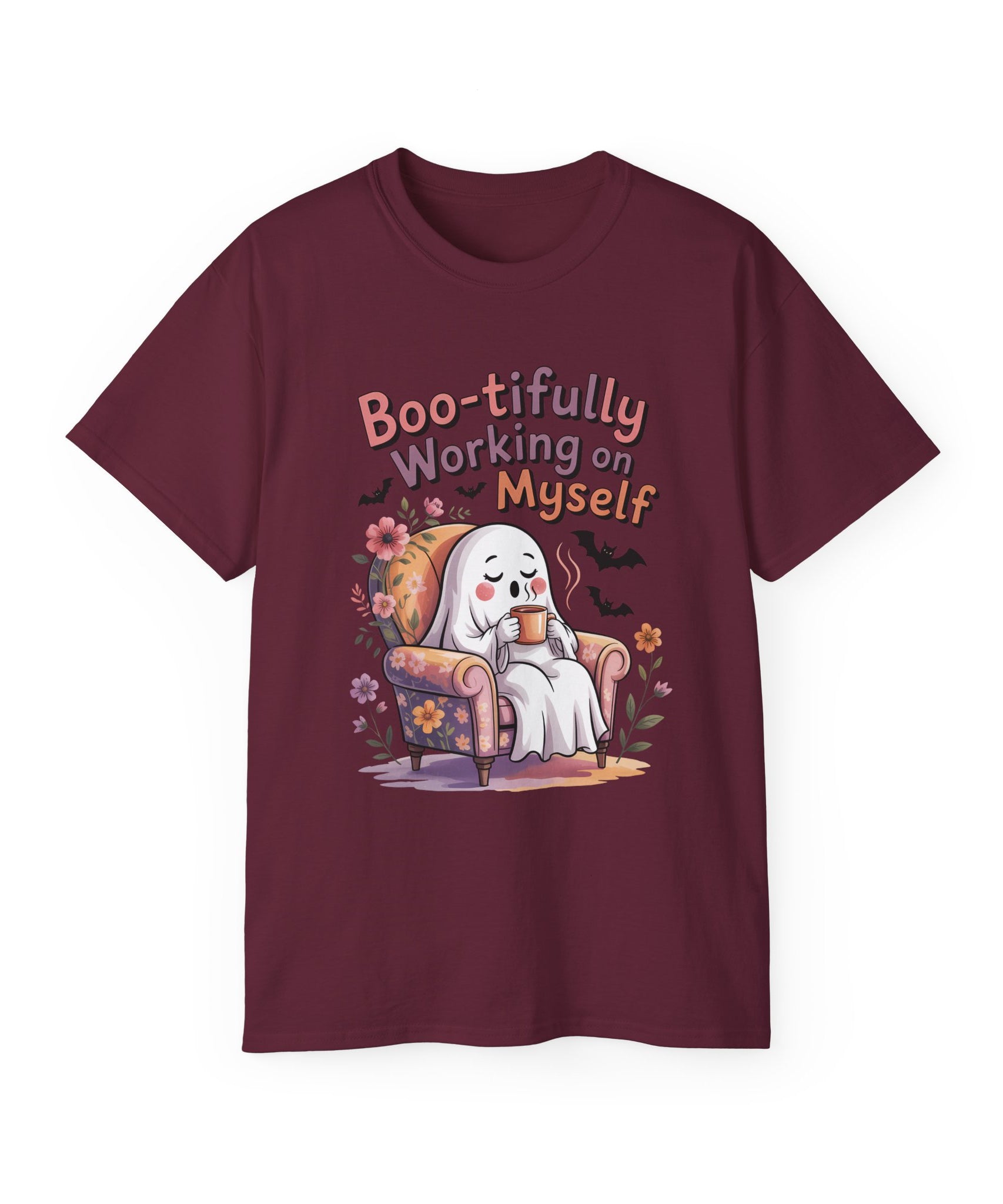 Cute Ghost Working on Myself Tee