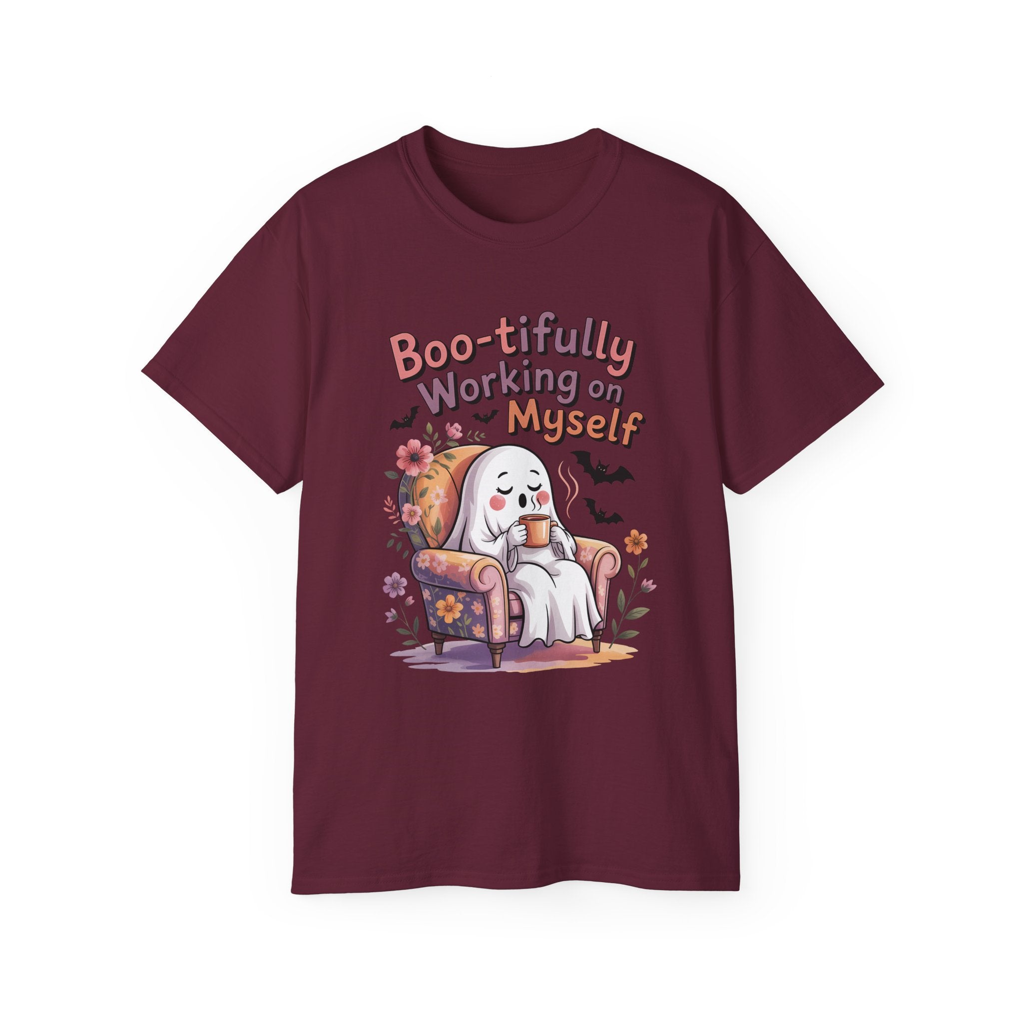 Cute Ghost Working on Myself Tee