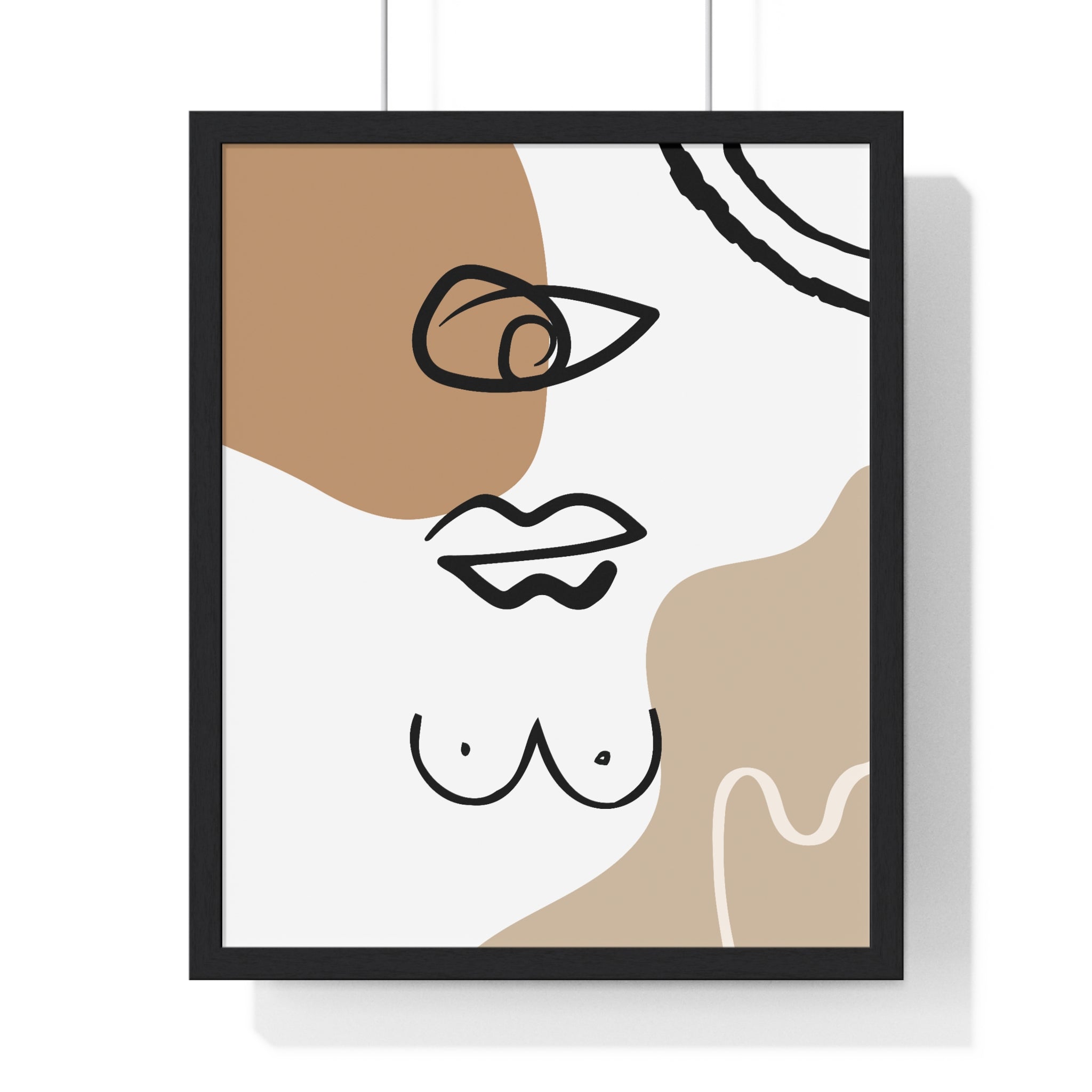 Abstract Human Form Art – Framed Line Drawing