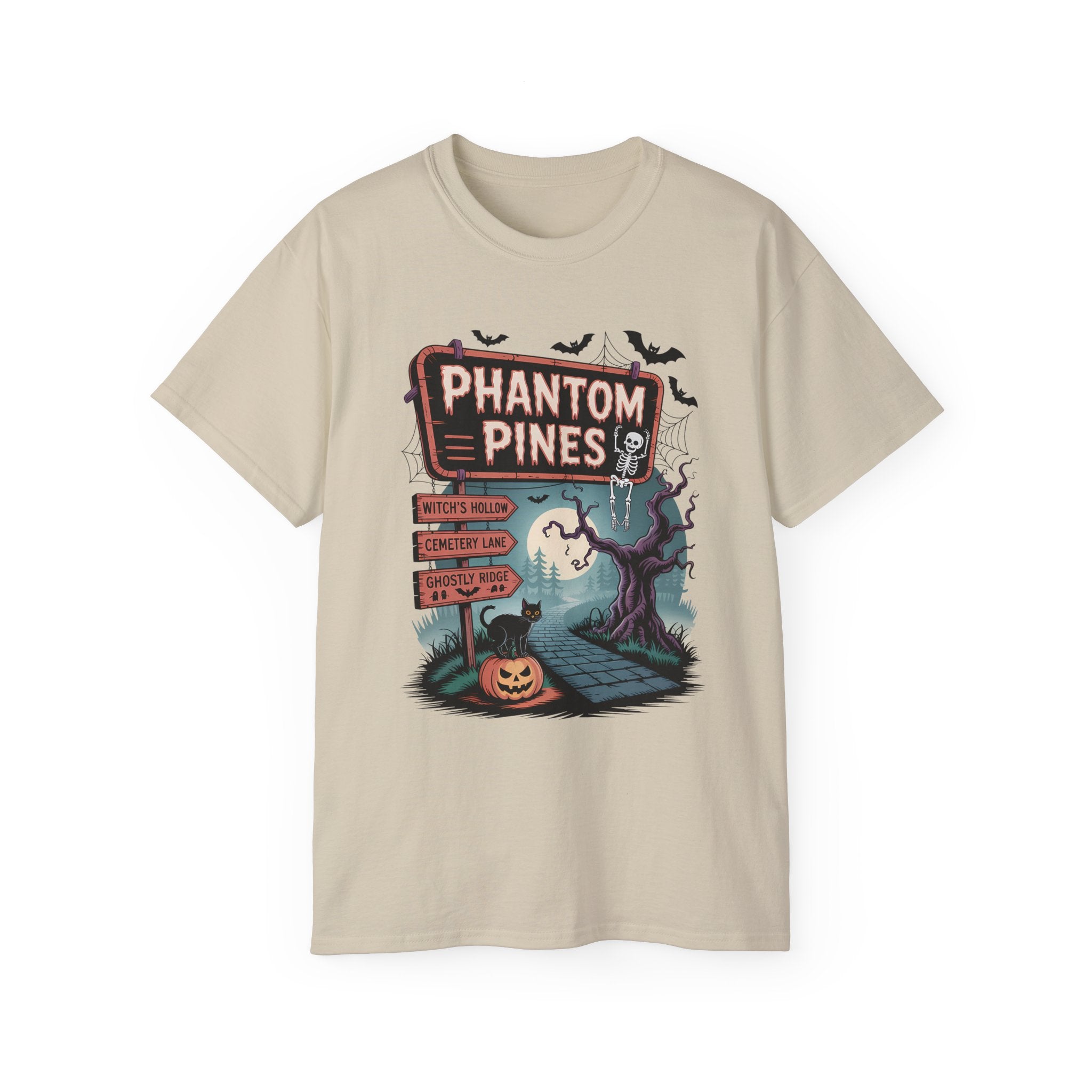 Halloween Phantom Pines Spooky Skeleton Tee