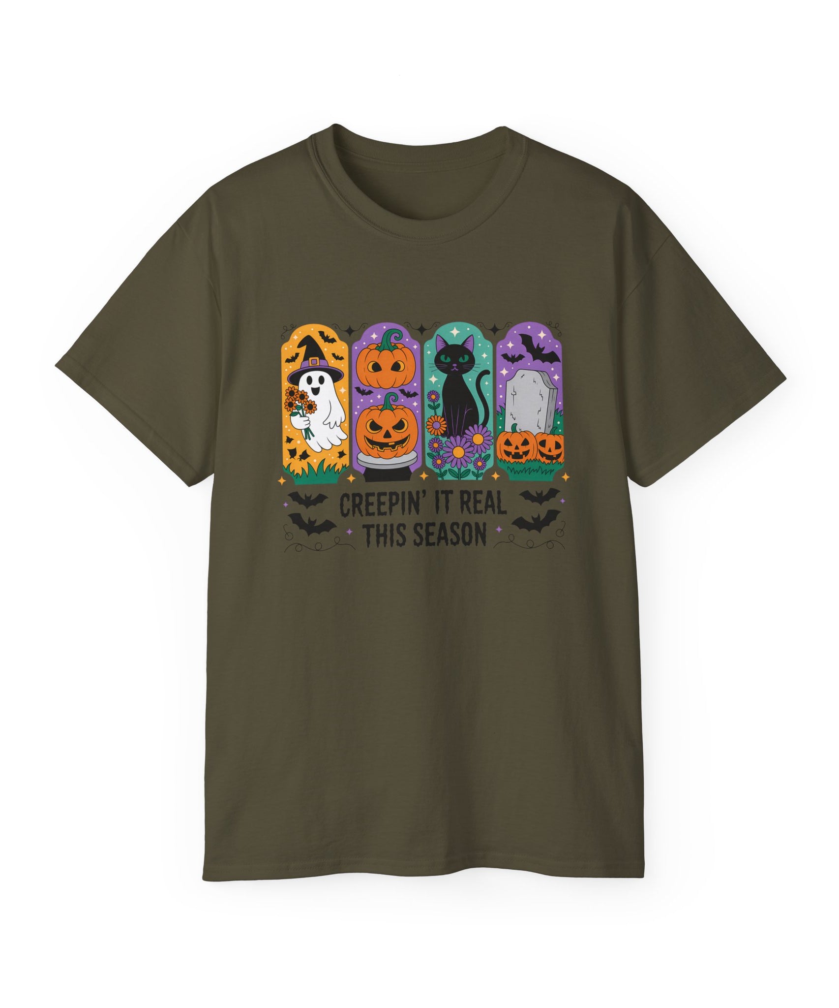 Halloween Vibes Ghost & Pumpkin Tee | Gallory Hive