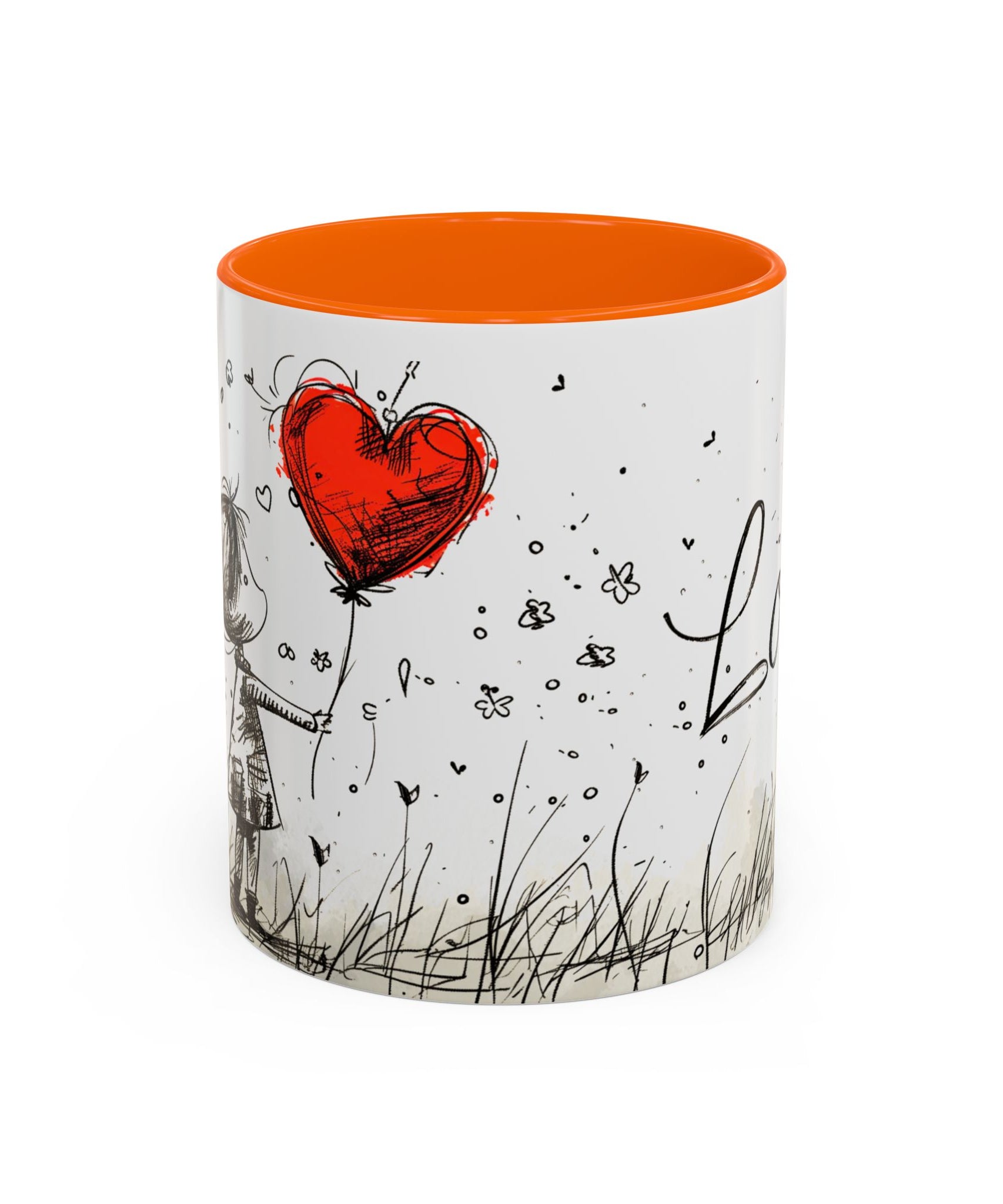 Love Heart Sketch Ceramic Coffee Mug | Gallory Hive