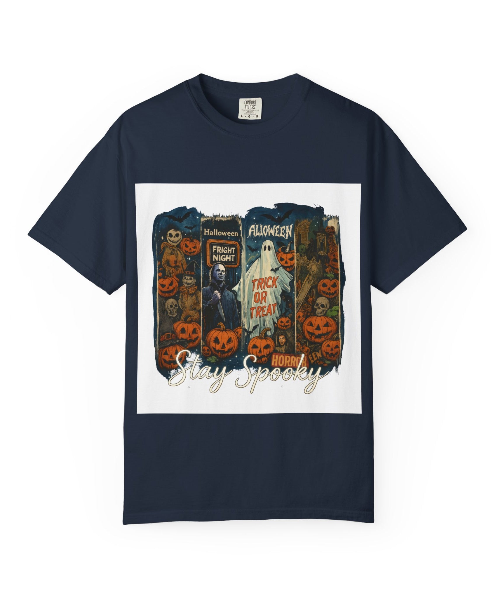 Stay Spooky Halloween Horror T-Shirt – Retro Slasher, Ghost, Pumpkins & Fright Night Design - Gallory Hive