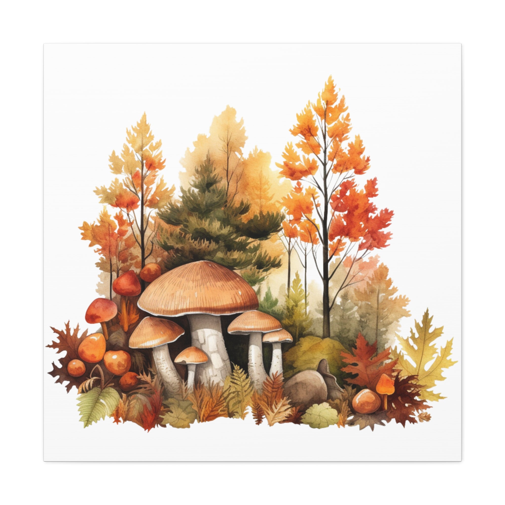 Autumn Forager Wall Art – Mushroom Woodland Scene | Gallory Hive