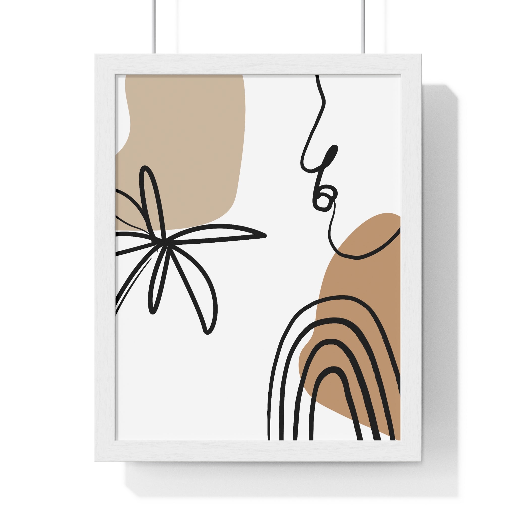 Abstract Face & Floral Art – Wooden Framed Poster | Gallory Hive