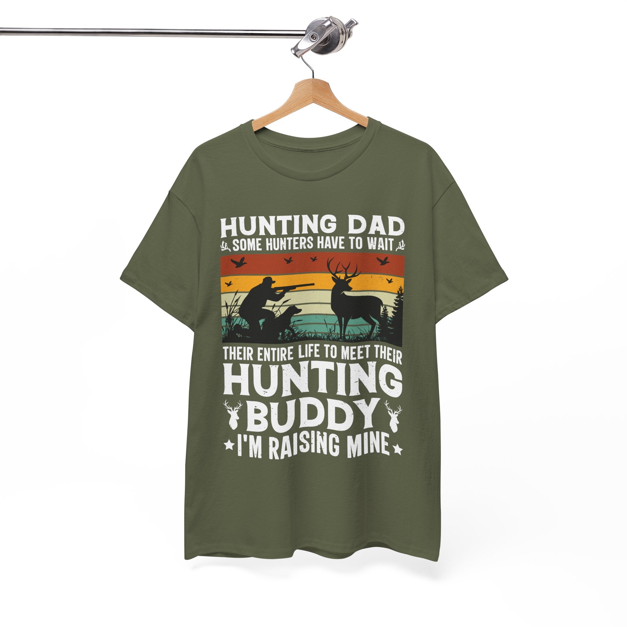 Retro Hunter Tee – Dog, Deer & Rifle Scene