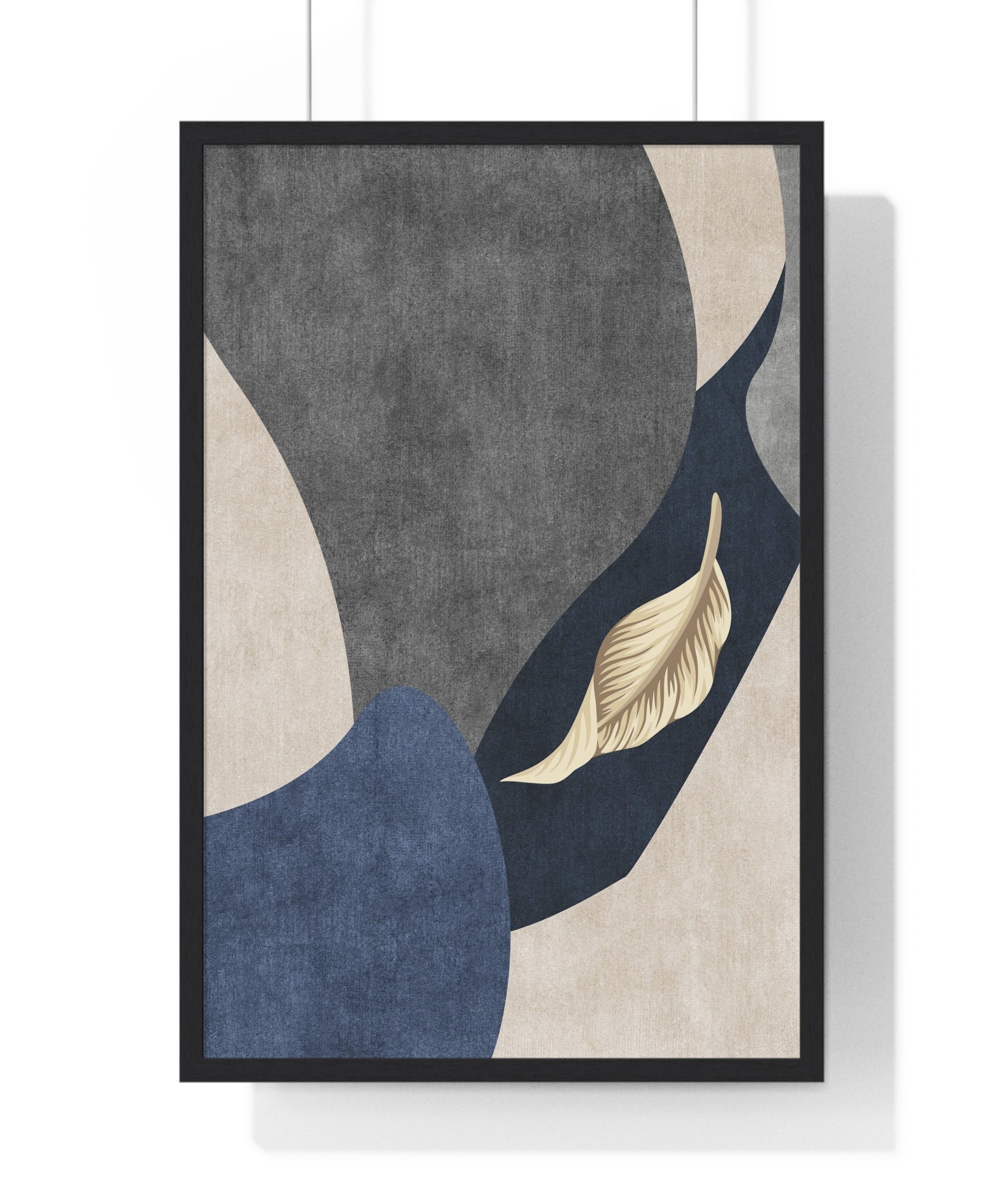 Premium Wooden Framed Poster - Leaf Geometric Background