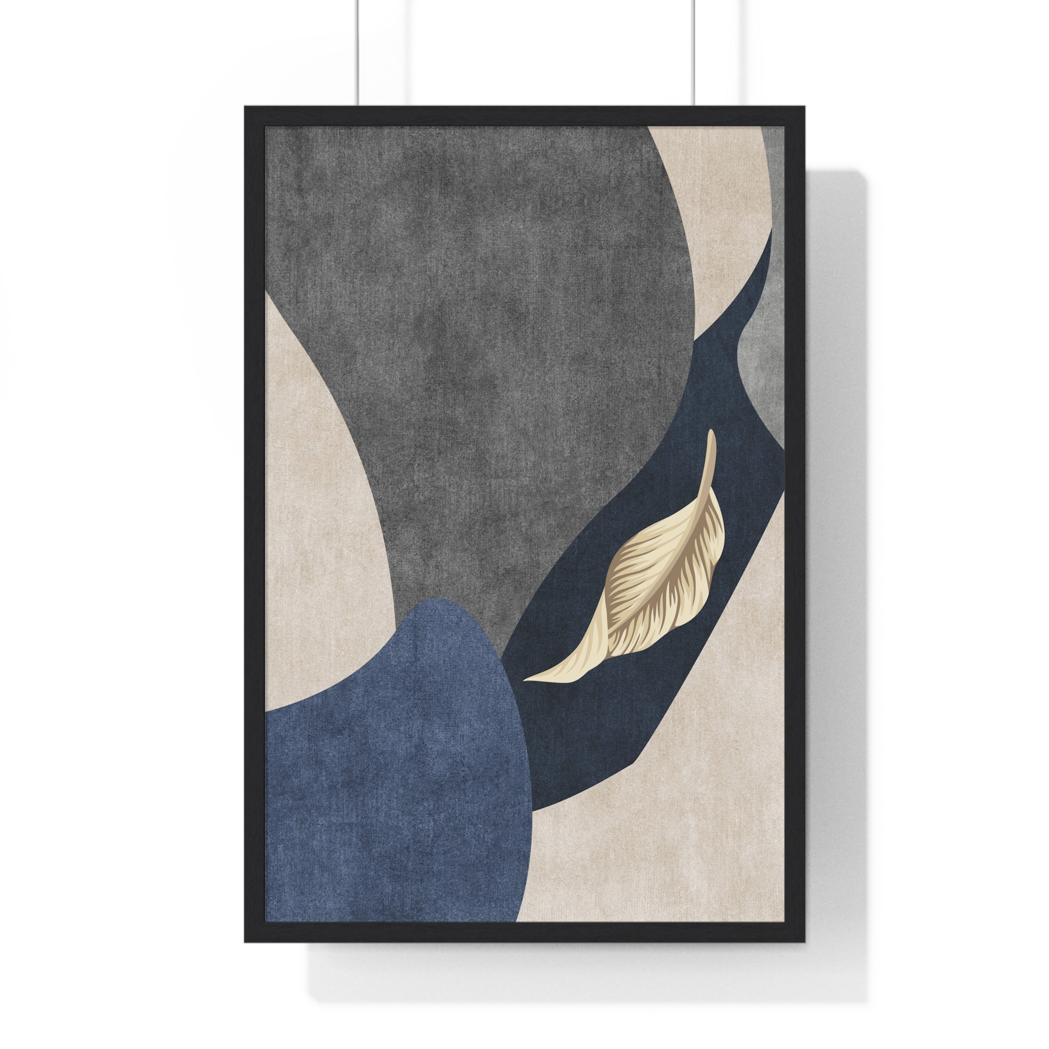 Premium Wooden Framed Poster - Leaf Geometric Background