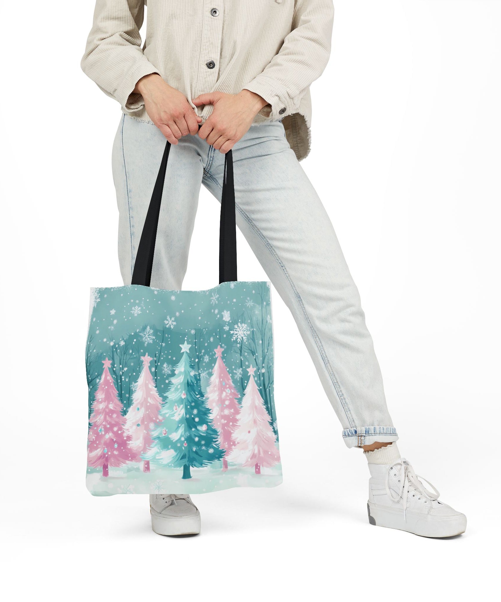 Winter Palm Trees Canvas Polyester Tote Bag