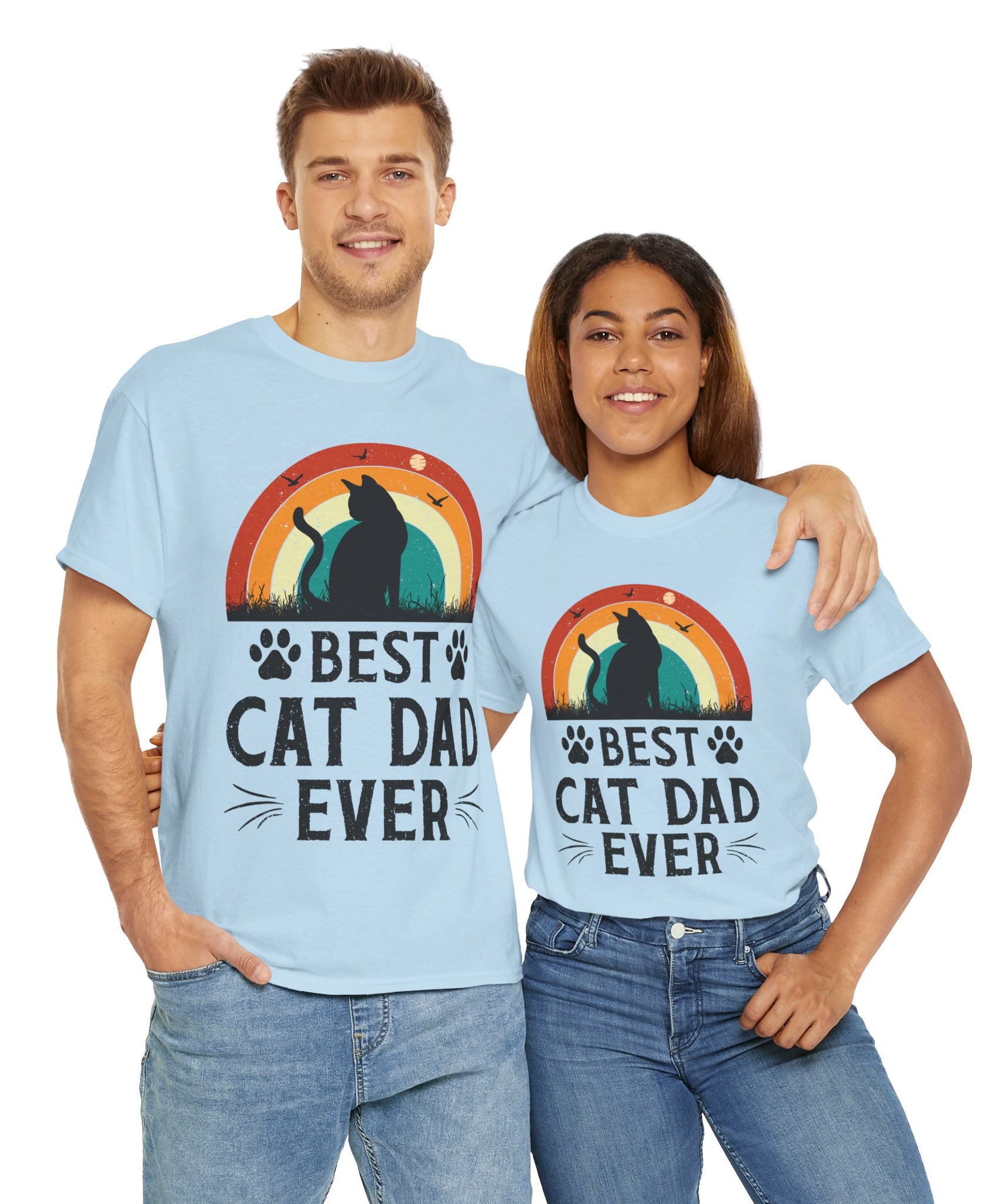 Best Cat Dad Ever T-Shirt Retro