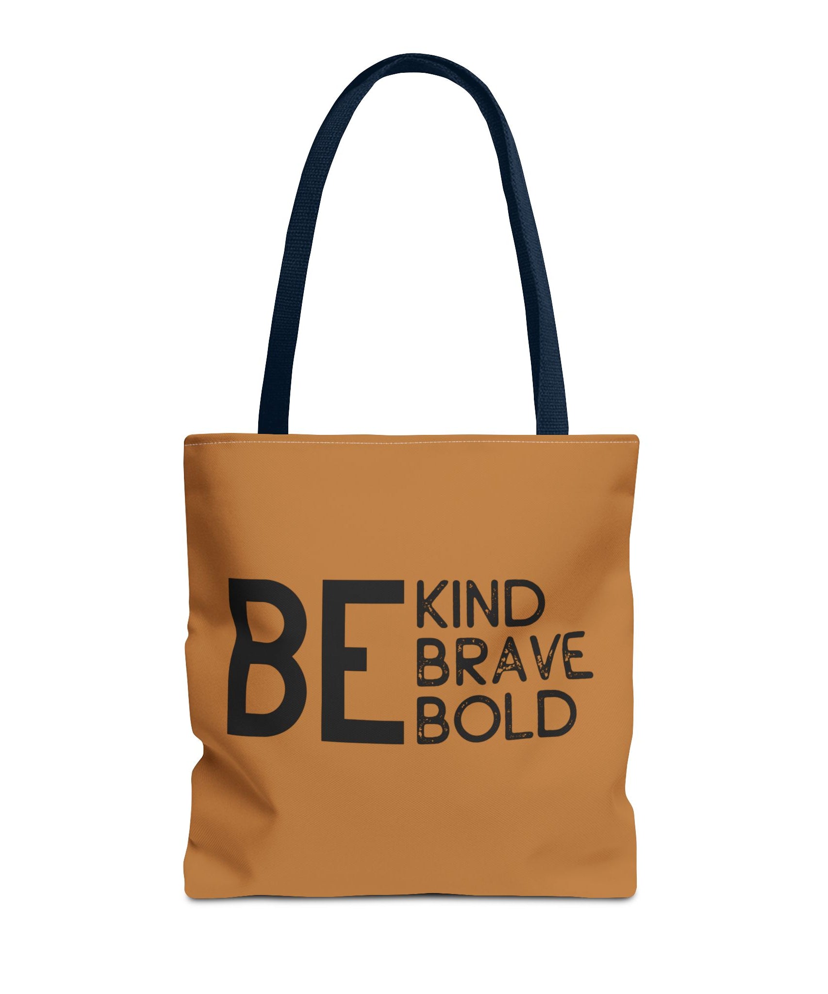 Inspirational Tote Bag - Be Kind Brave Bold - Eco-Friendly Carryall - Light Brown