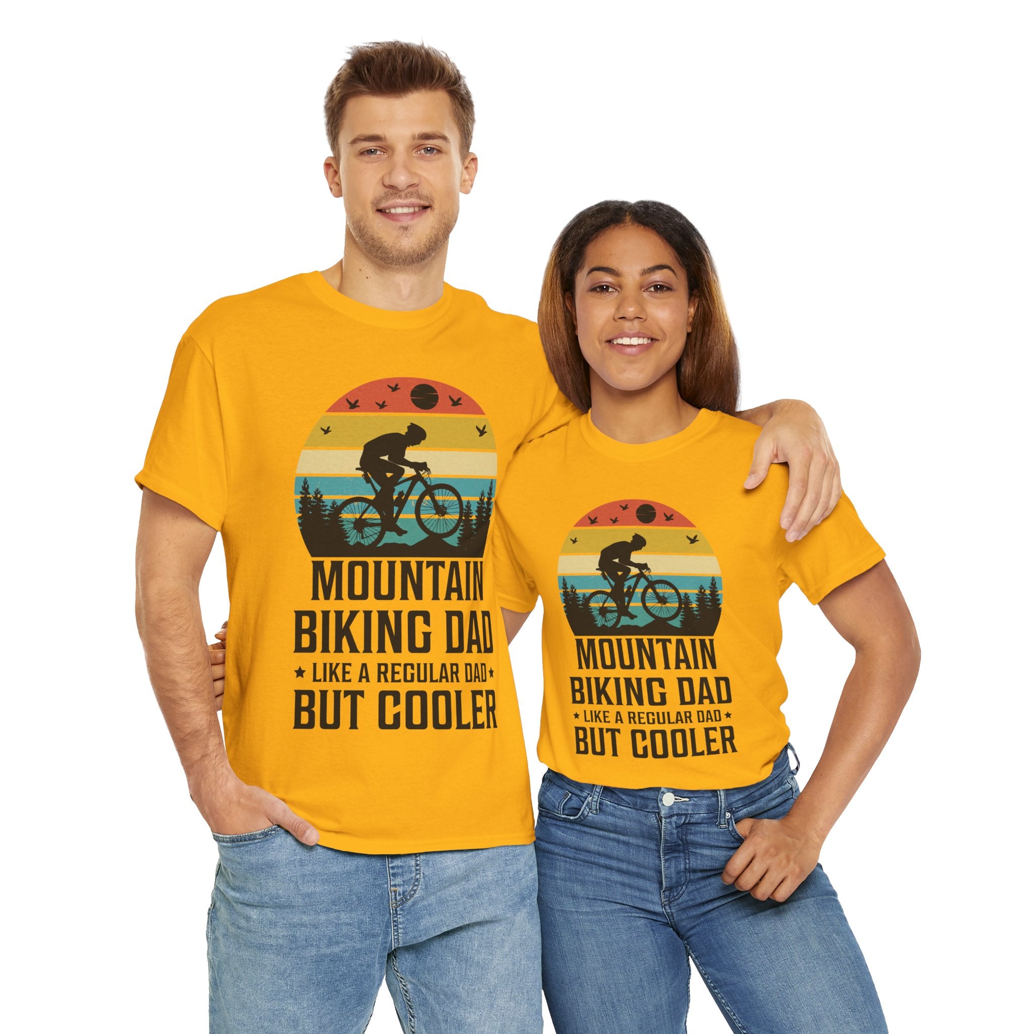 Retro Mountain Biking Dad Tee - Unique Gift Idea