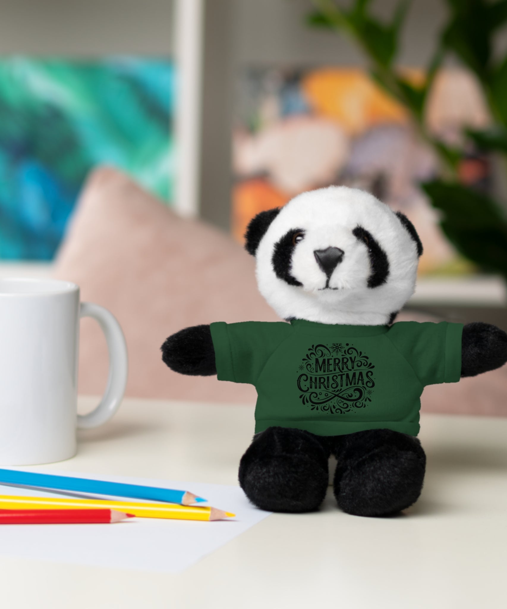 Festive Merry Christmas Stuffed Panda | Gallory Hive