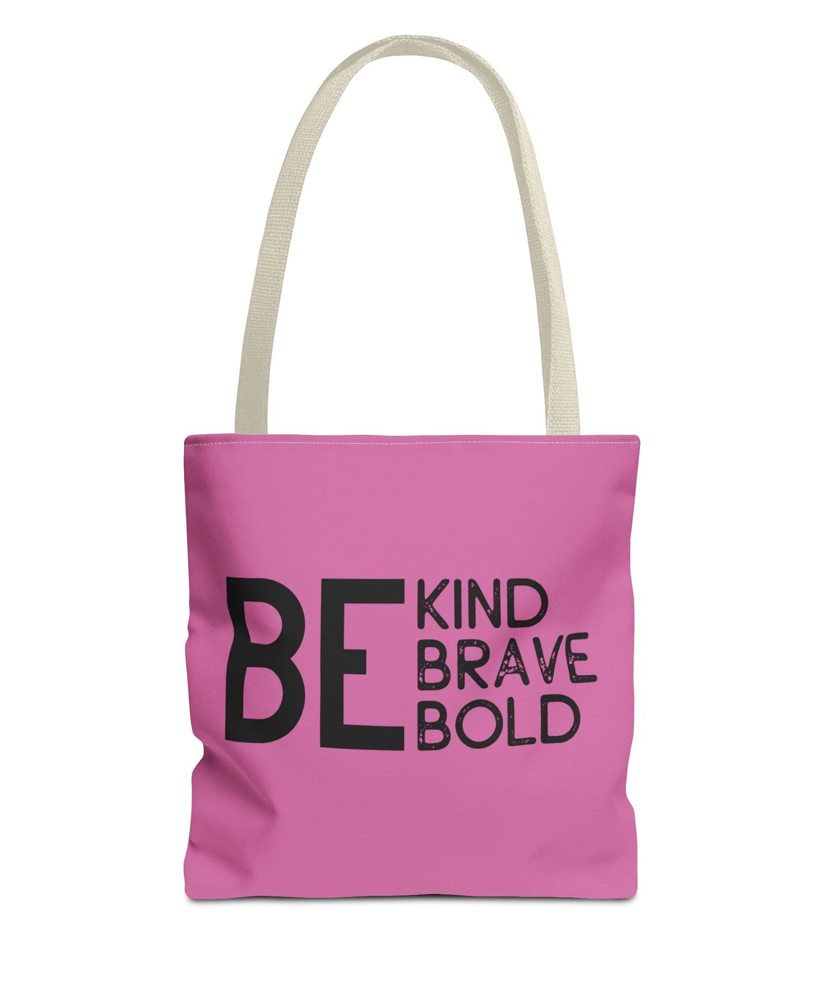 Inspirational Tote Bag - Be Kind Brave Bold - Eco-Friendly Carryall - Light Pink